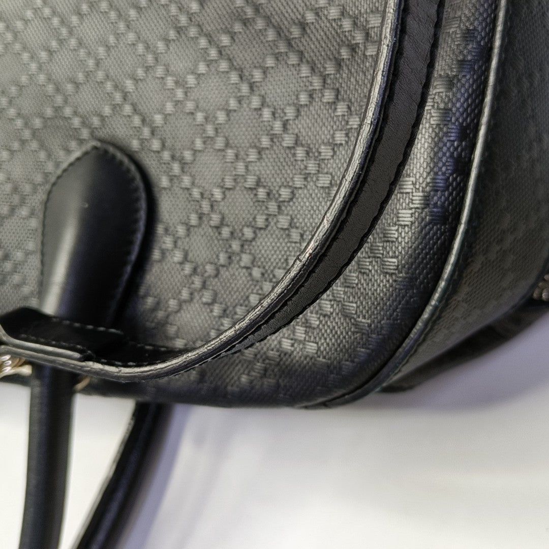 GUCCI Tote bag Black Cowhide Textured Single Shoulder Bag Tote Golden hardware Removable shoulder strap-(SKU)-943666475