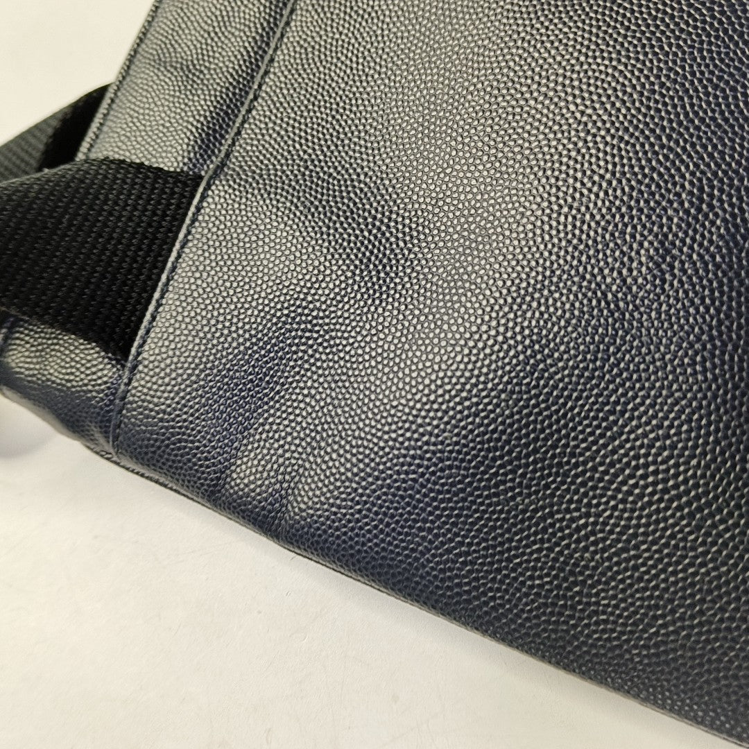 YSL Dark blue cowhide shoulder bag-(SKU)-943923815