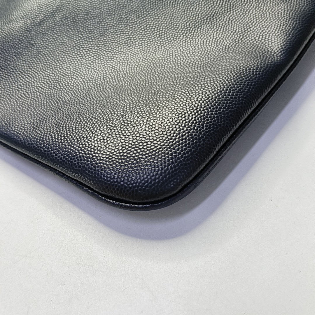 YSL Dark blue cowhide shoulder bag-(SKU)-943923815