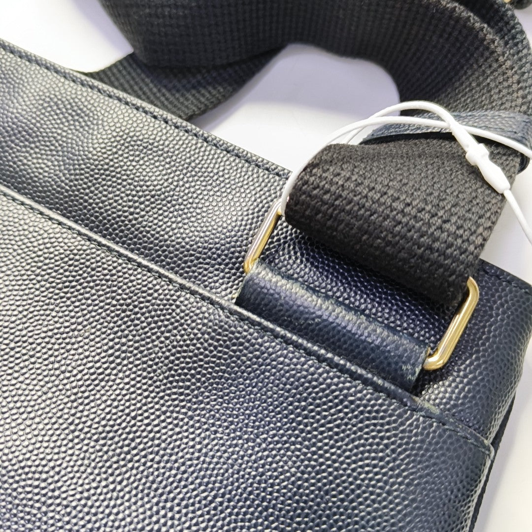 YSL Dark blue cowhide shoulder bag-(SKU)-943923815