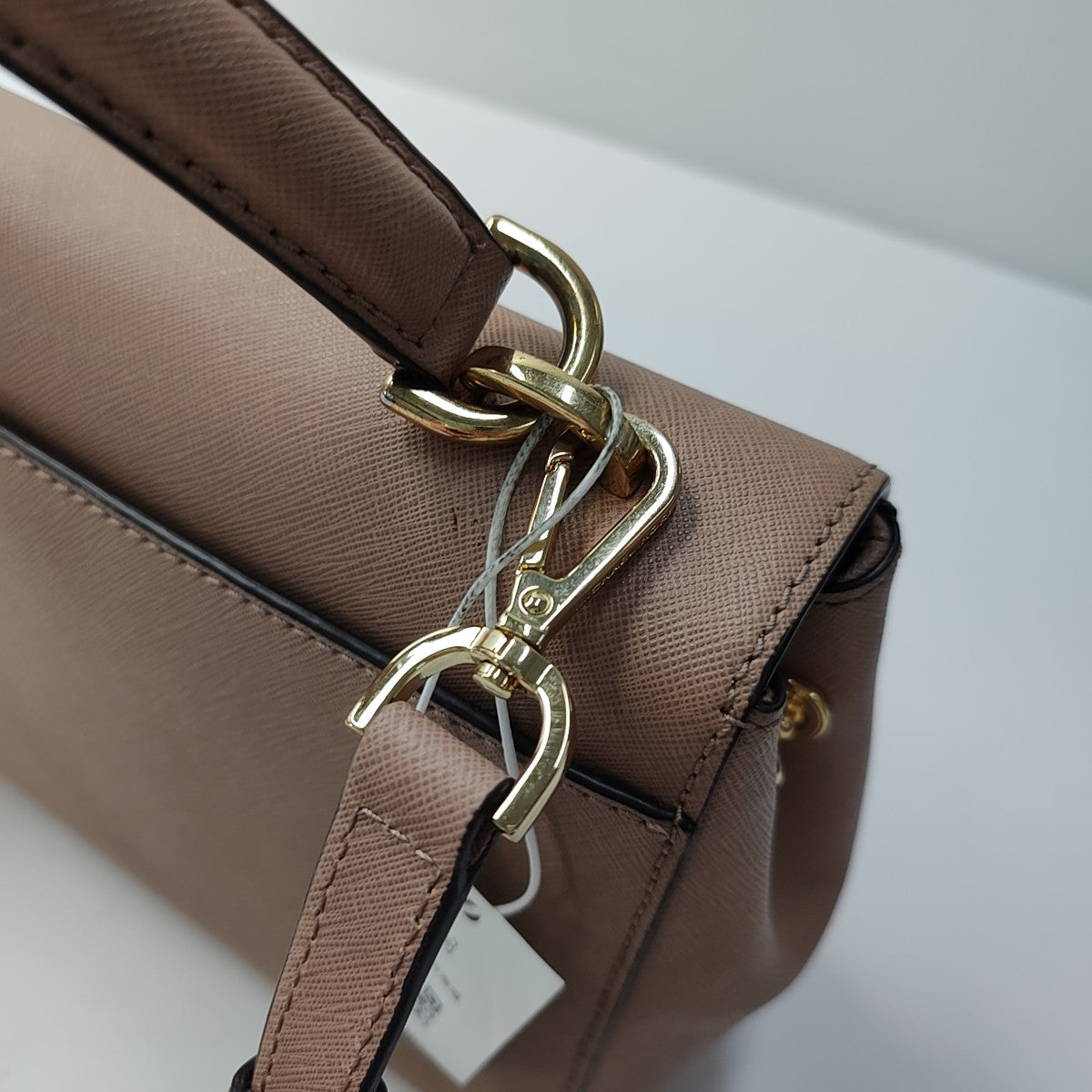 MICHAEL KORS Small size Light Pink Leather Embossed Single Shoulder Bag Crossbody Hobo Golden hardware Removable shoulder strap-(SKU)-943222180