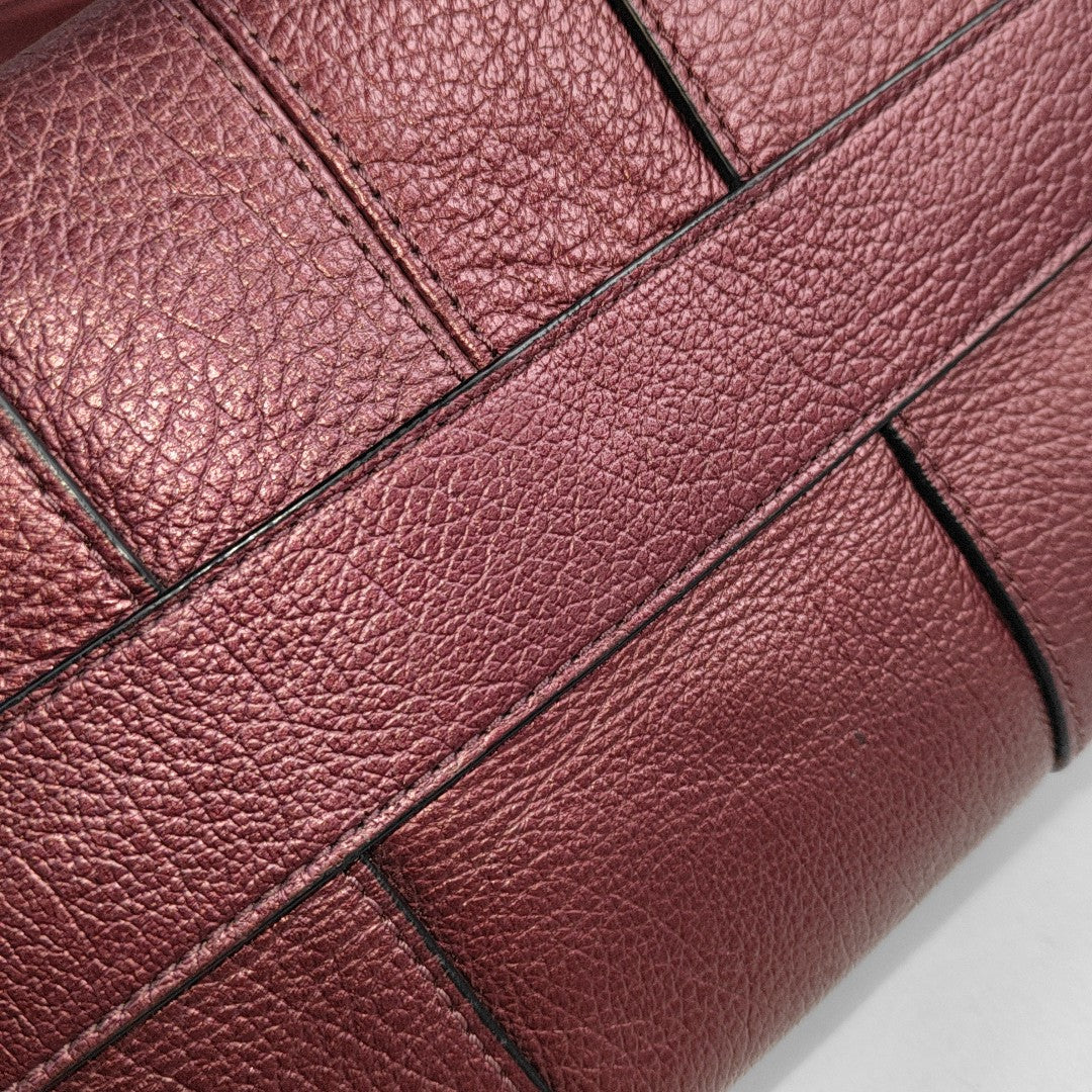 COACH Bucket bag Burgundy Cowhide Studs Carriage Single Shoulder Bag Sling Bag Handbag Black hardware-(SKU)-943932153