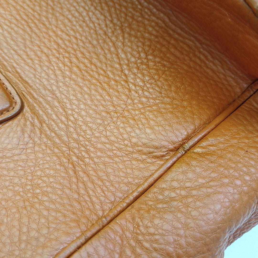 PRADA Tote bag Orange Cowhide Handbag Golden hardware-(SKU)-943907570