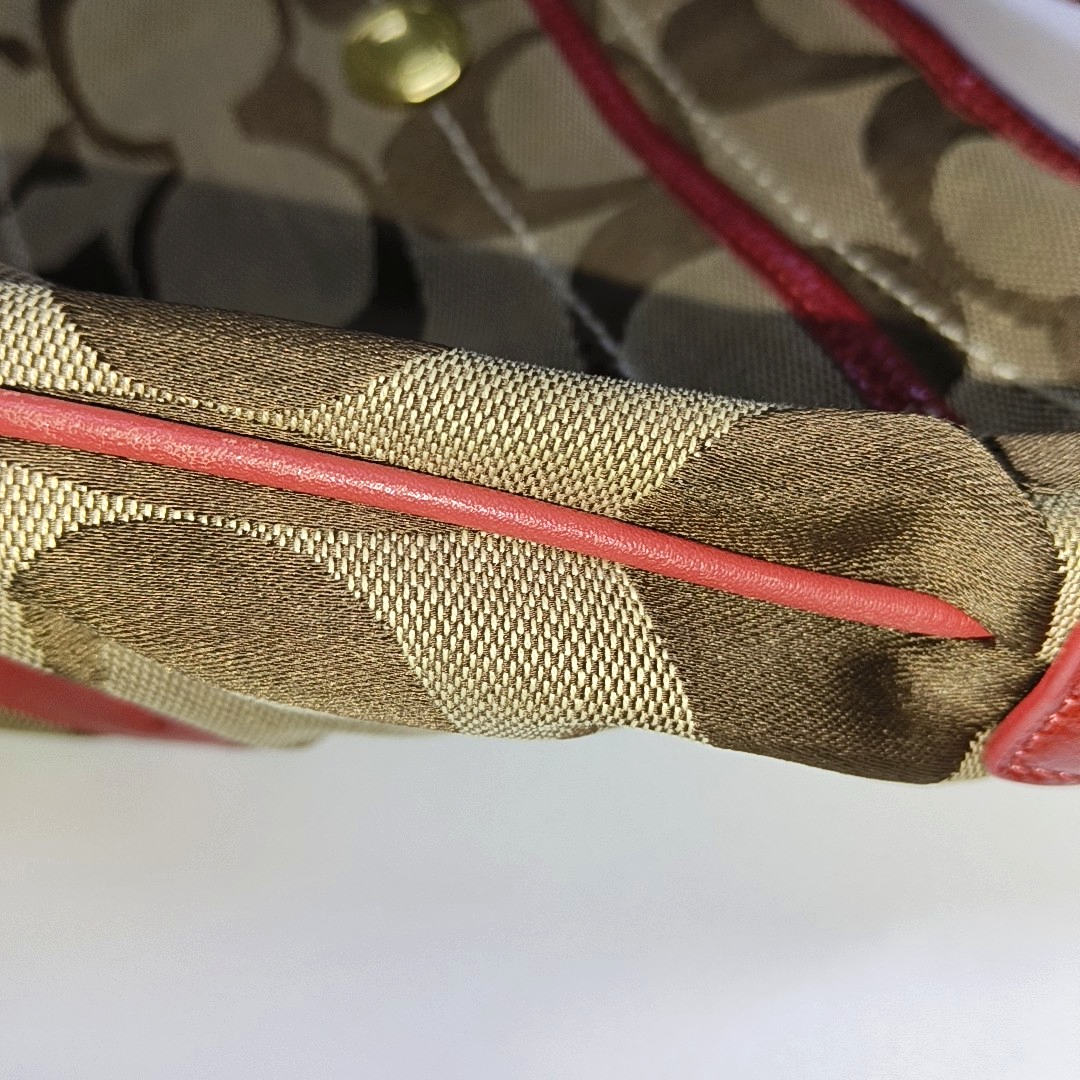 COACH Khaki canvas monogram crossbody bag, handbag Golden hardware-(SKU)-933082585