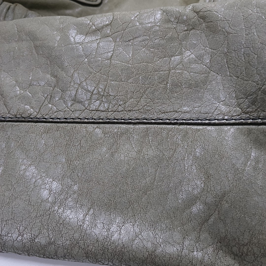 Miu Miu Tote bag Grey Leather Studs Shoulder Bag Silver Hardware-(SKU)-945572531