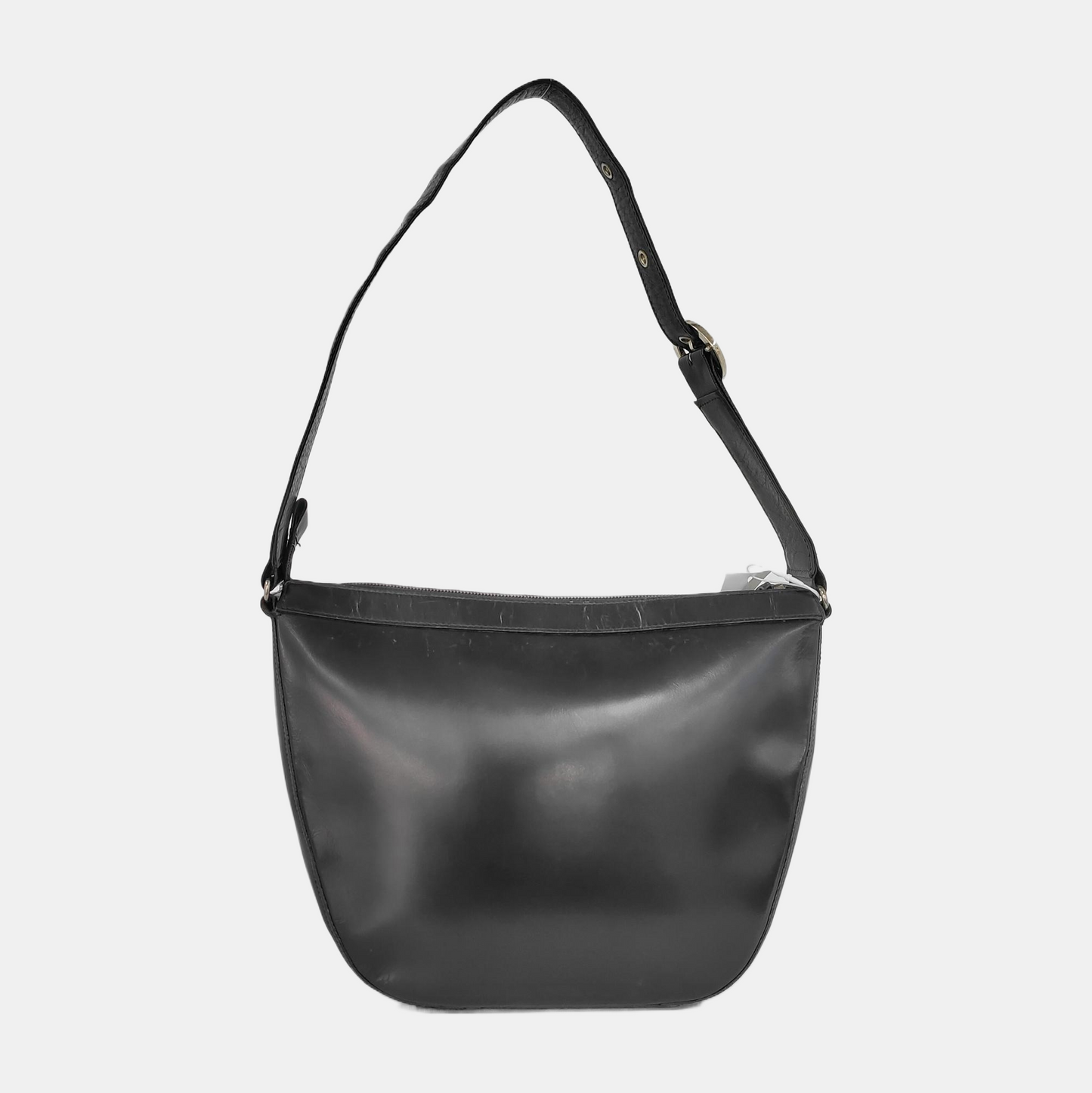 BURBERRY Black Calfskin Warhorse Grain Single Shoulder Bag Handbag Silver Hardware-(SKU)-946106319