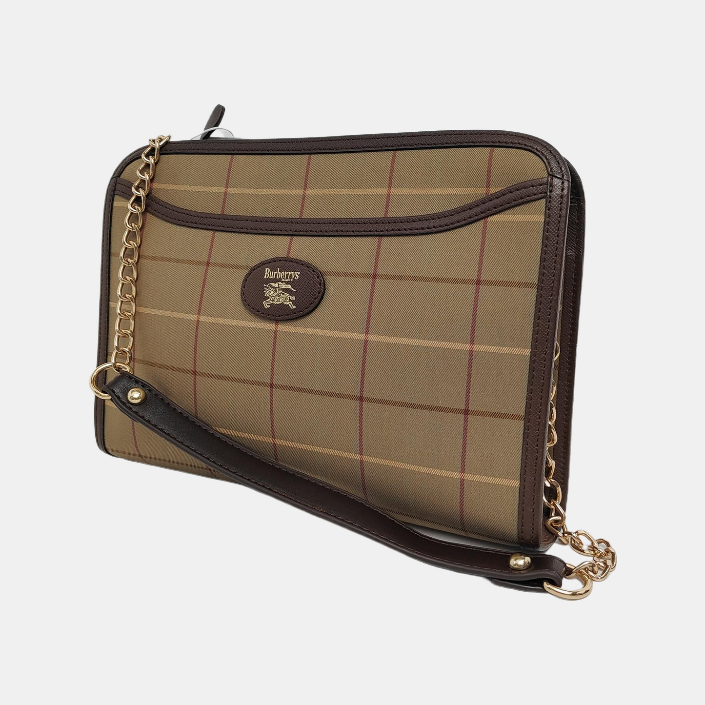 BURBERRY Green Fabric Handbag Golden hardware-(SKU)-946208176