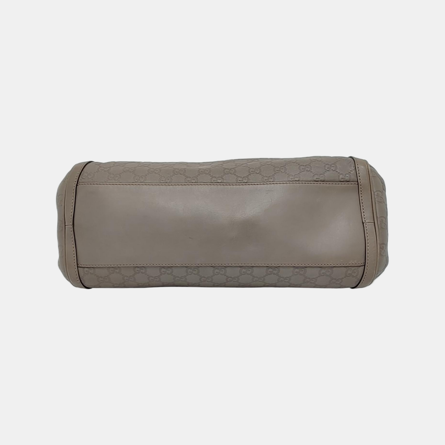 GUCCI Gray Cowhide Monogram Crumpled Single Shoulder Bag Golden hardware-(SKU)-946387965