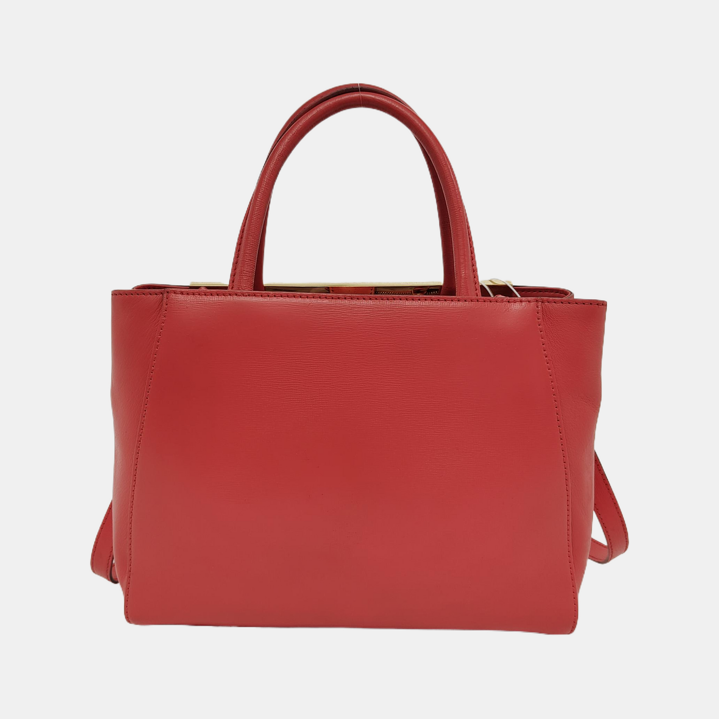 FENDI 2 Jours Small size Red Cowhide Single Shoulder Bag Handbag Crossbody Bag Gold Red Hardware Removable shoulder strap-(SKU)-946007227