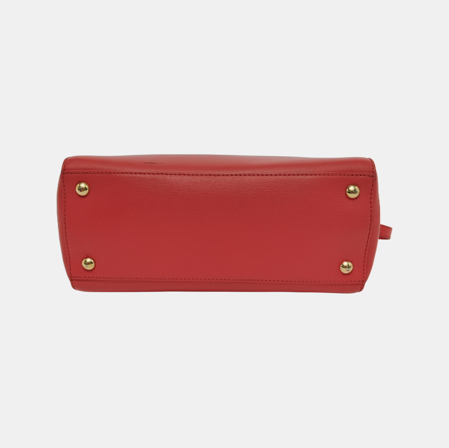 FENDI 2 Jours Small size Red Cowhide Single Shoulder Bag Handbag Crossbody Bag Gold Red Hardware Removable shoulder strap-(SKU)-946007227