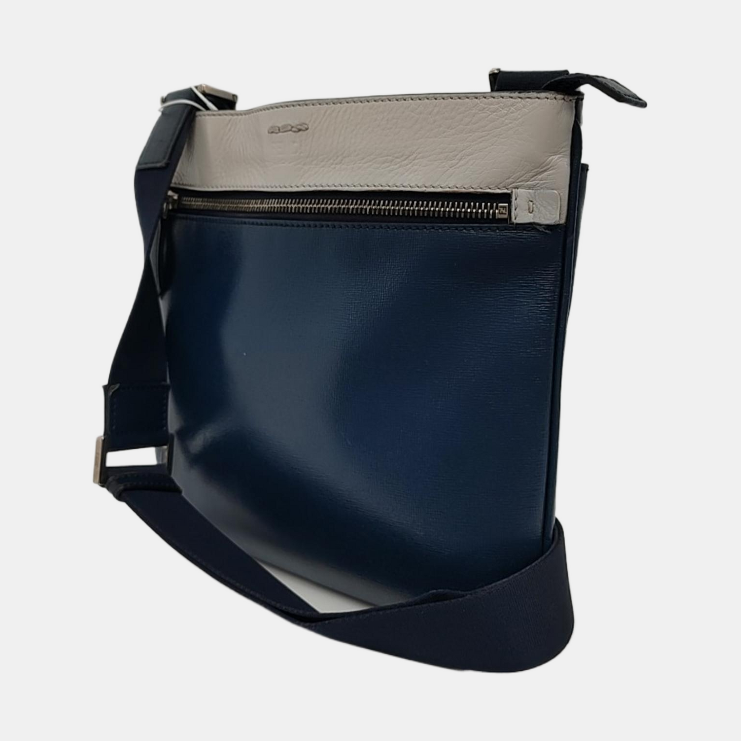 FENDI Dark blue cowhide shoulder bag Silver Hardware-(SKU)-946008239
