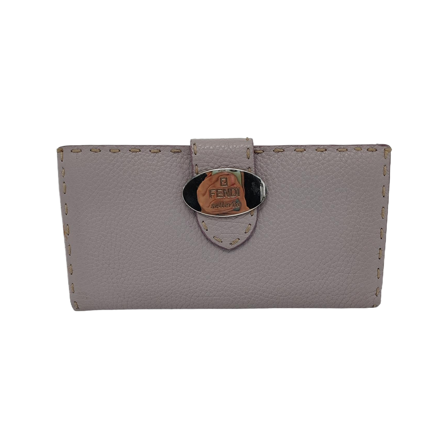 FENDI Light Purple Cowhide Wallet Silver Hardware-(SKU)-946207495