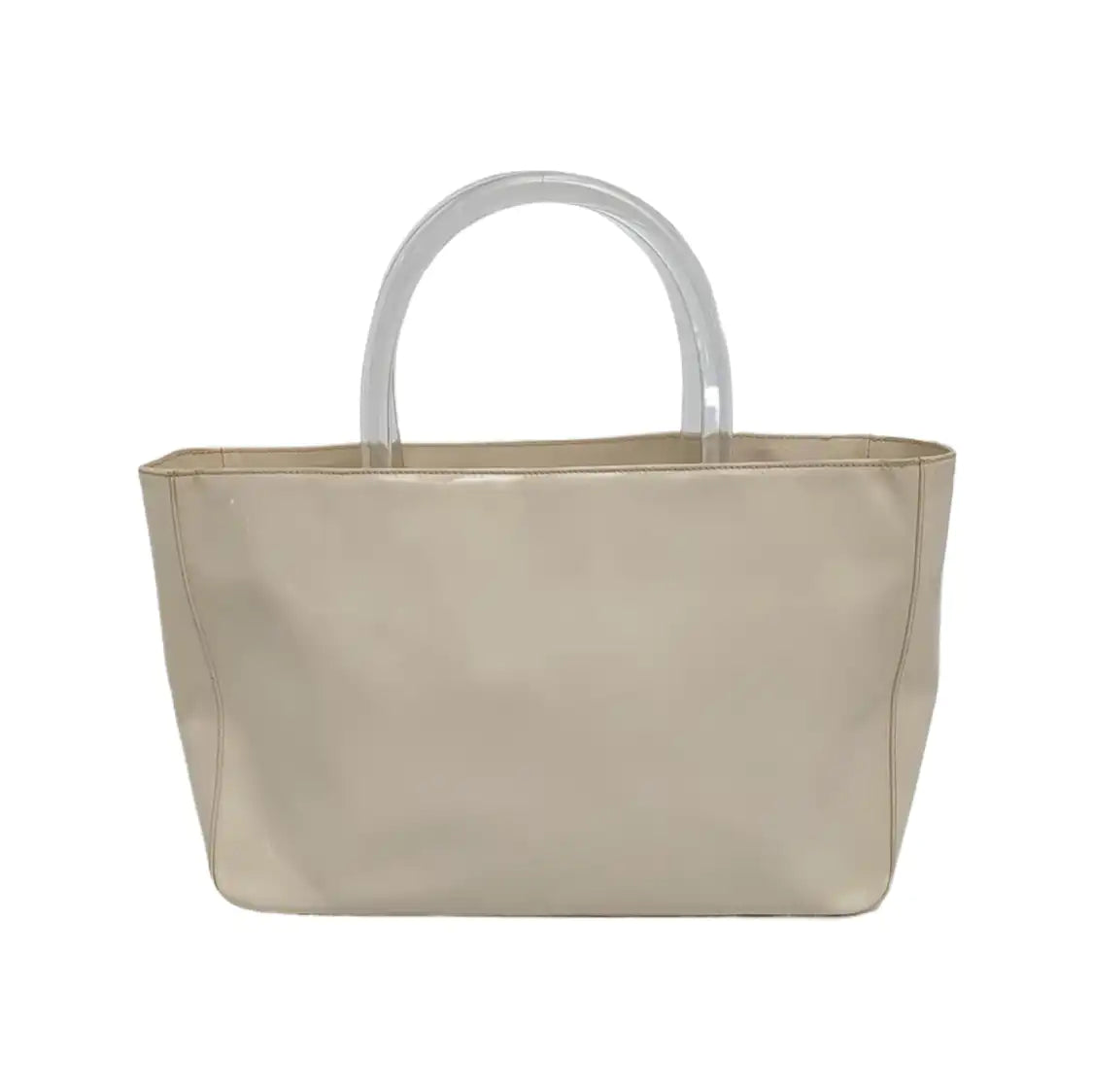 PRADA Tote bag Beige Leather Tote Bag Silver Hardware-(SKU)-943934886