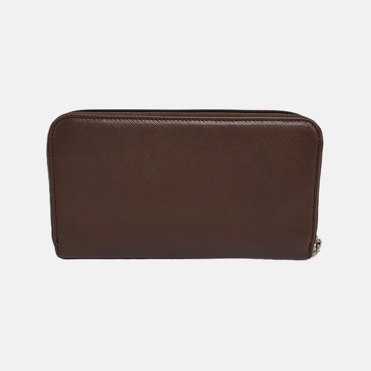 FERRAGAMO Vara Dark Brown Leather Embossed Wallet Silver Hardware-(SKU)-943942165