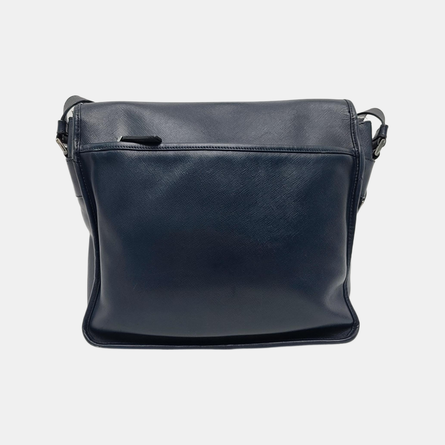 PRADA Navy Blue Nylon Shoulder Bag Crossbody Silver Hardware-(SKU)-946421591