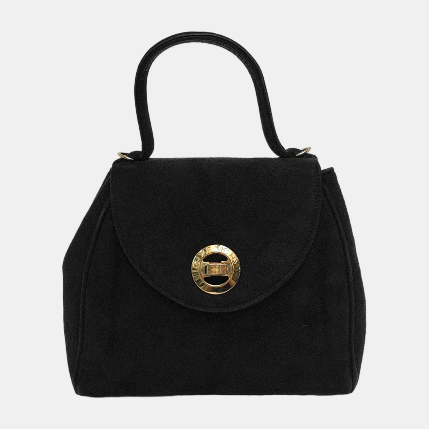 GIVENCHY Black Suede Tote Bag Golden hardware-(SKU)-946480428