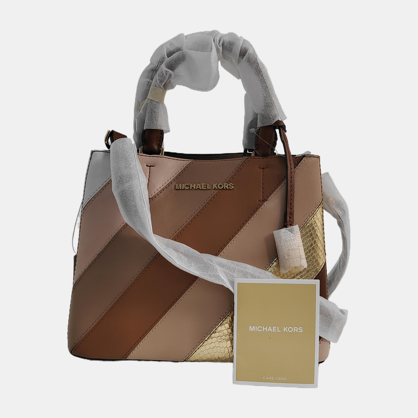 MICHAEL KORS Brown Cowhide Single Shoulder Bag Tote Shoulder Bag Crossbody Bag Golden hardware Removable shoulder strap-(SKU)-946531929
