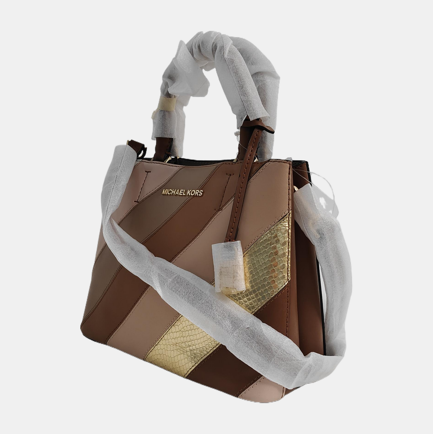 MICHAEL KORS Brown Cowhide Single Shoulder Bag Tote Shoulder Bag Crossbody Bag Golden hardware Removable shoulder strap-(SKU)-946531929