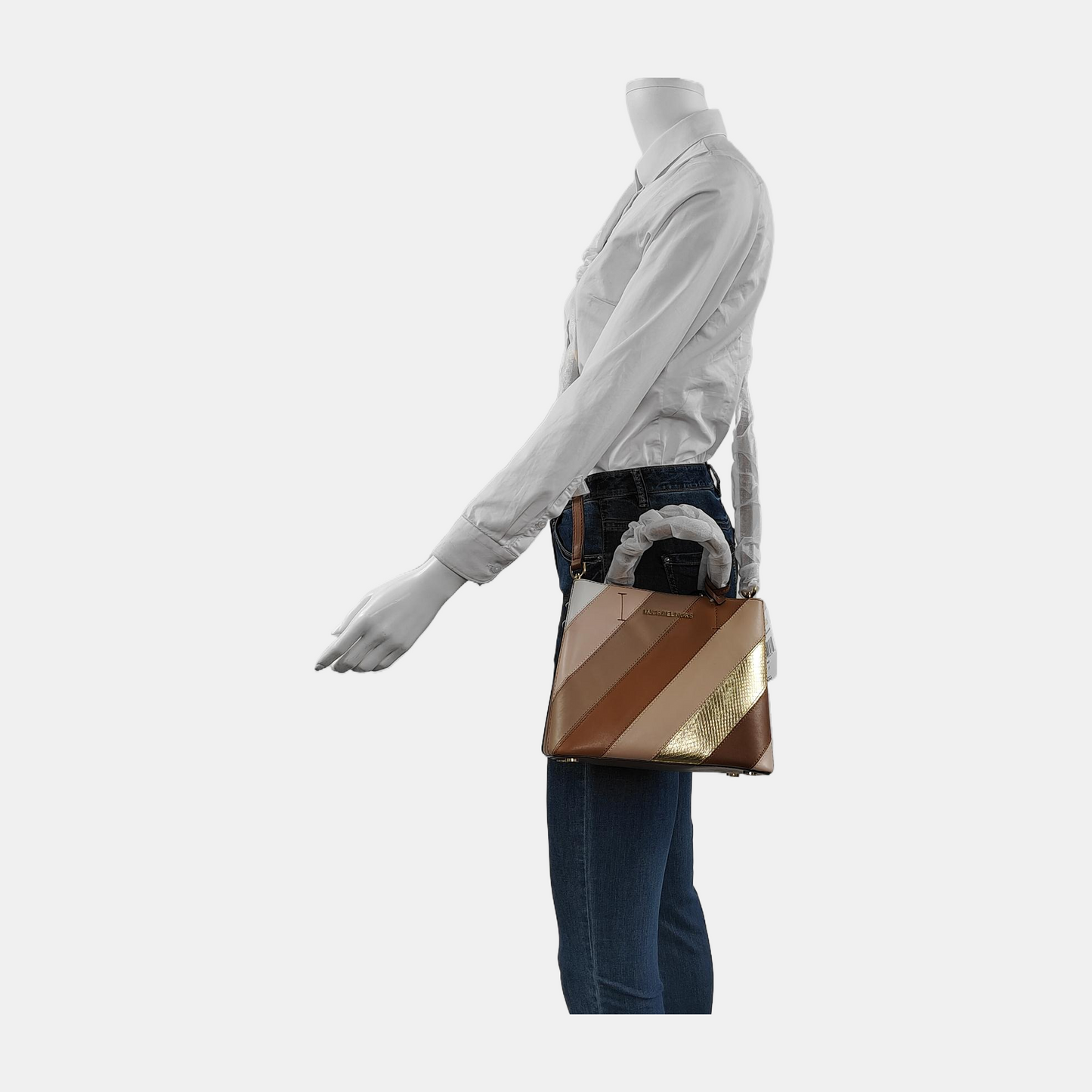 MICHAEL KORS Brown Cowhide Single Shoulder Bag Tote Shoulder Bag Crossbody Bag Golden hardware Removable shoulder strap-(SKU)-946531929