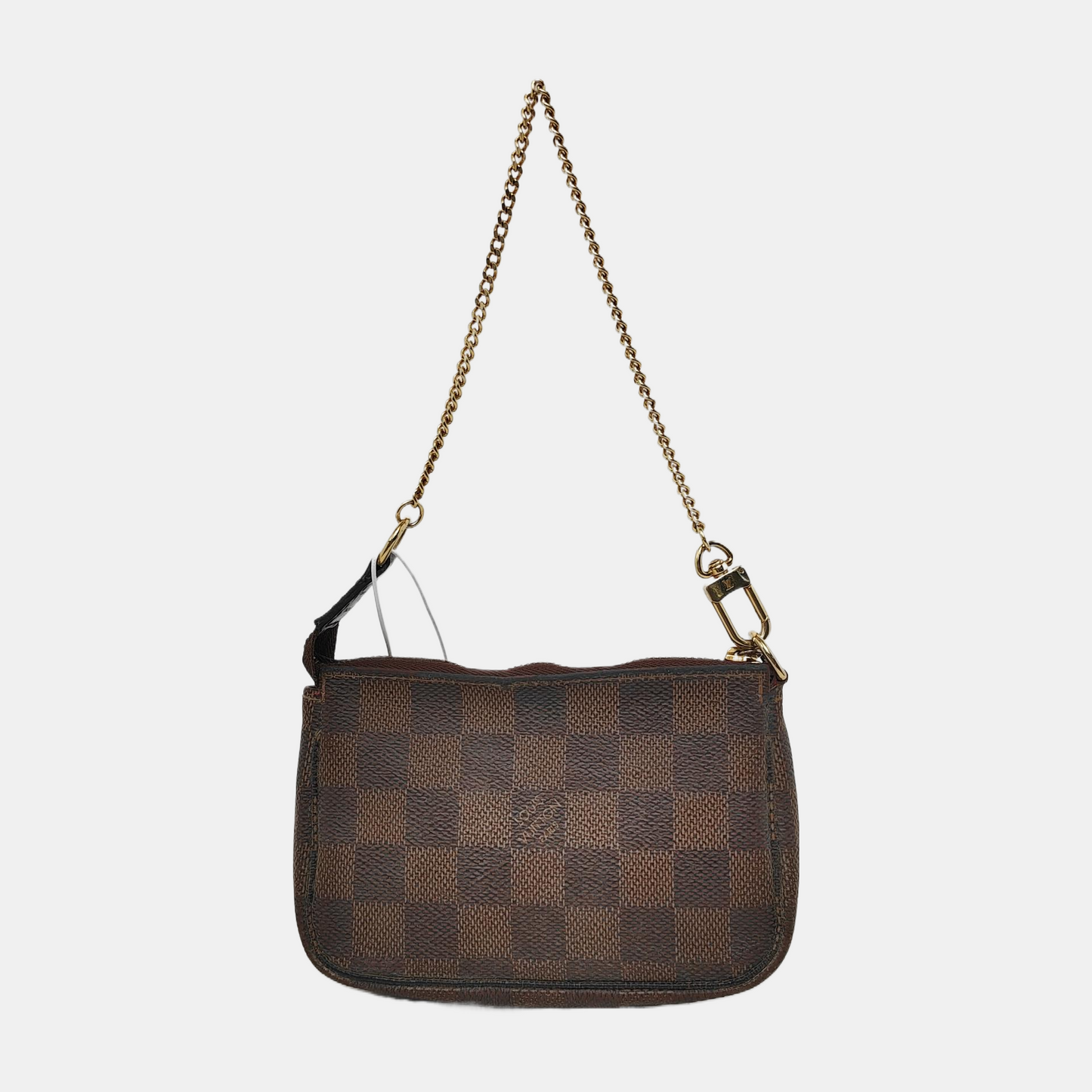 LOUIS VUITTON ACCESSOIRES mini Brown Coated Canvas Checkerboard Pattern Small Mahjong Tote Handbag Golden hardware-(SKU)-946539178