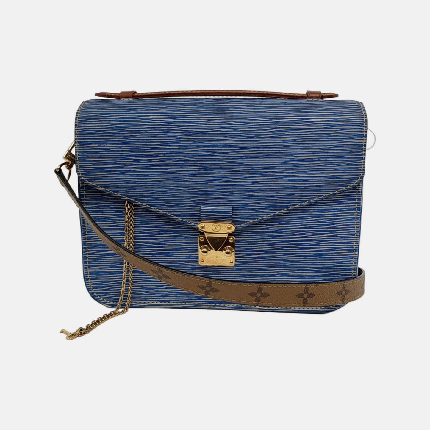 LOUIS VUITTON MÉTIS Medium Blue EPI Calfskin Water Ripple Messenger Bag with Gold Hardware and Detachable Strap-(SKU)-946768387
