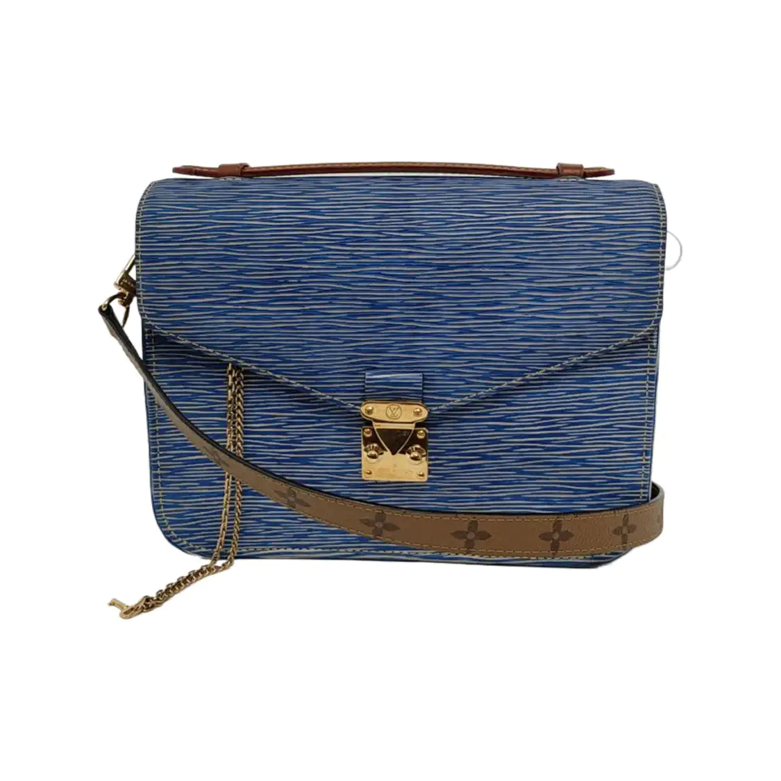 LOUIS VUITTON MÉTIS Medium Blue EPI Calfskin Water Ripple Messenger Bag with Gold Hardware and Detachable Strap-(SKU)-946768387
