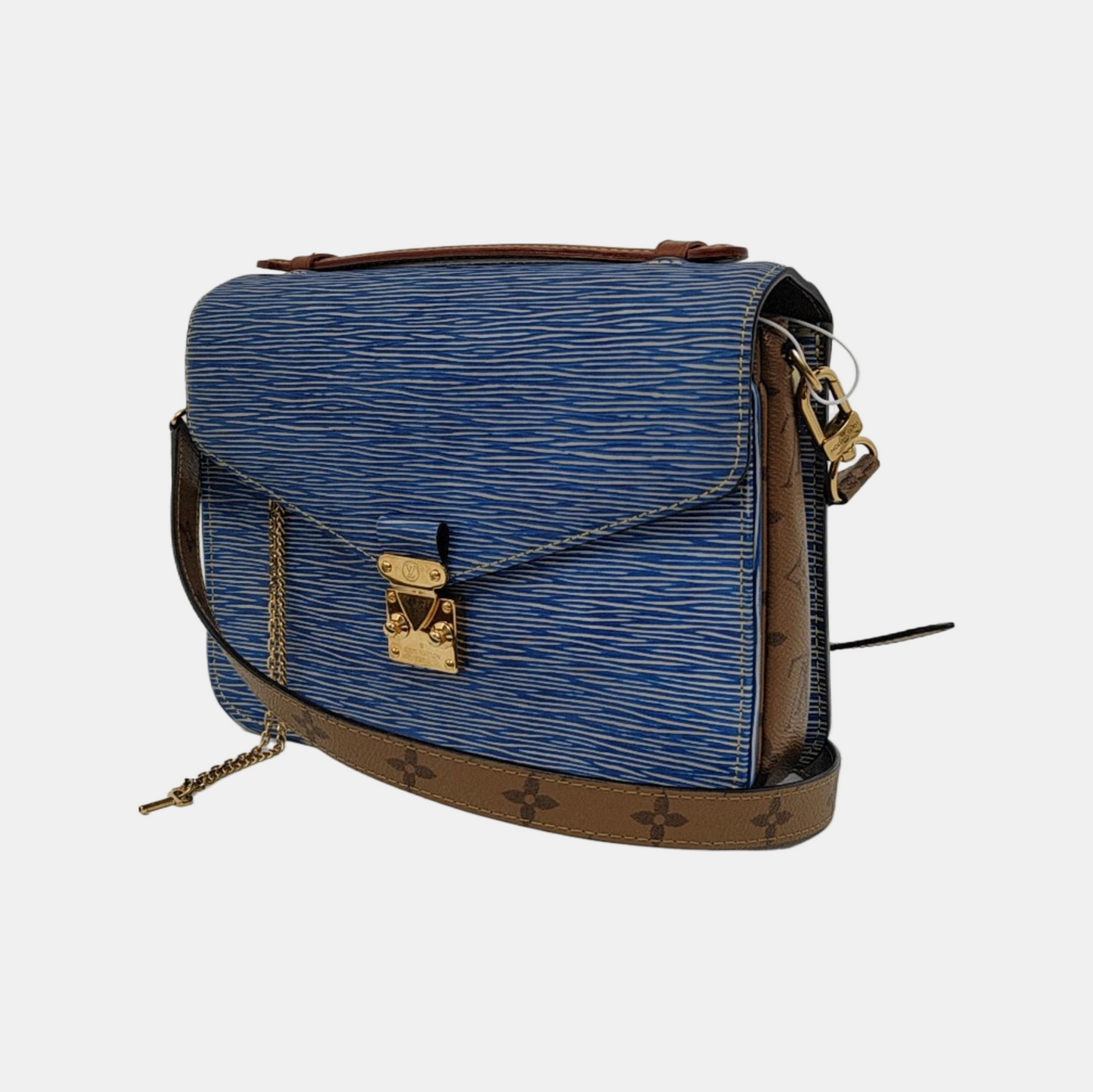 LOUIS VUITTON MÉTIS Medium Blue EPI Calfskin Water Ripple Messenger Bag with Gold Hardware and Detachable Strap-(SKU)-946768387