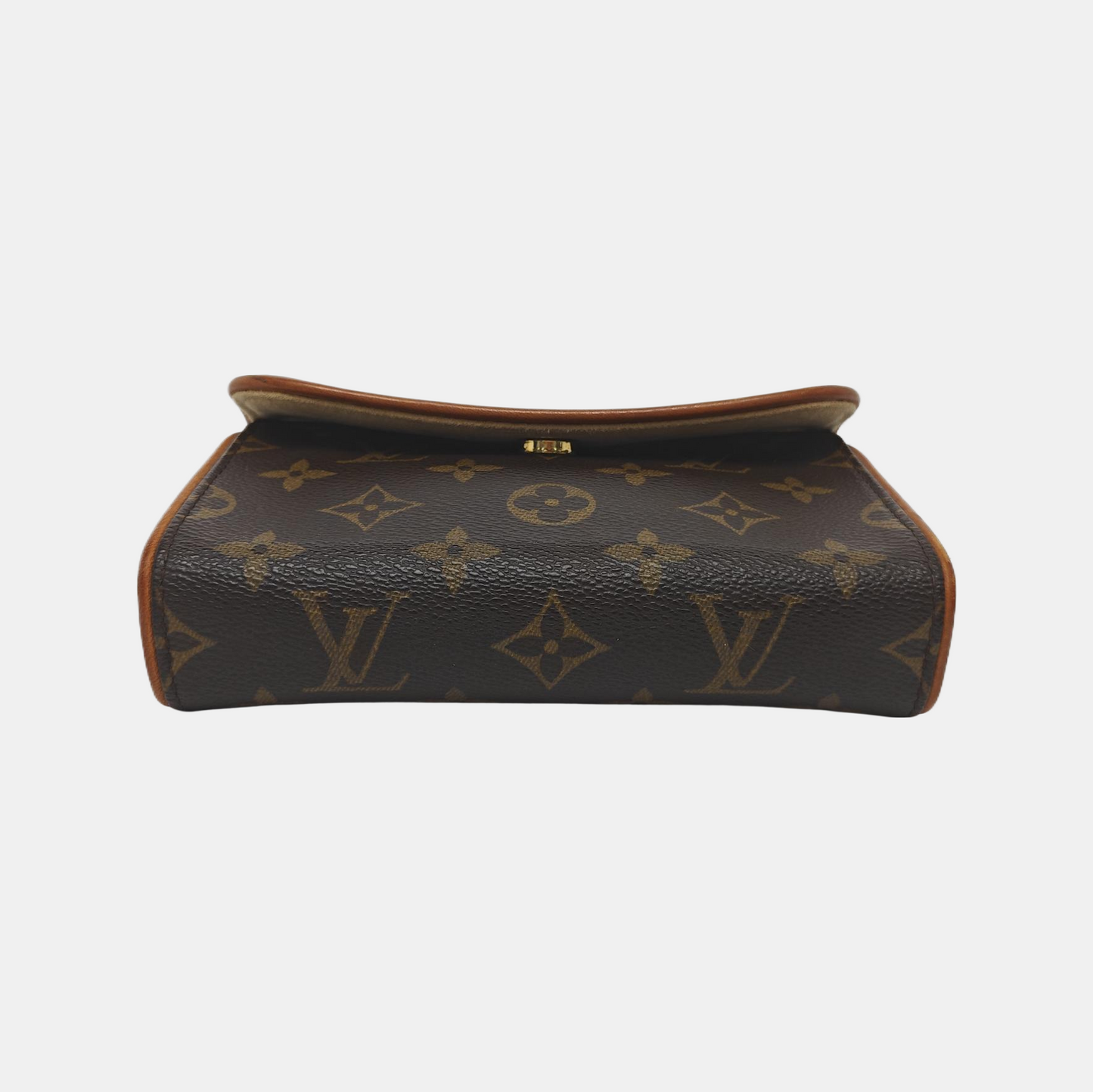 LOUIS VUITTON FLORENTINE Brown Coated Canvas Fanny Pack斜挎包腰包/胸包 Golden hardware Removable shoulder strap-(SKU)-946317120