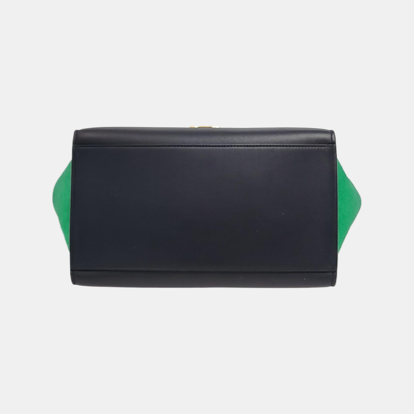 CELINE TRAPEZE Small size Green Cowhide Swing Bag Single Shoulder Bag, Crossbody Bag, Handbag Golden hardware Removable shoulder strap-(SKU)-946576410