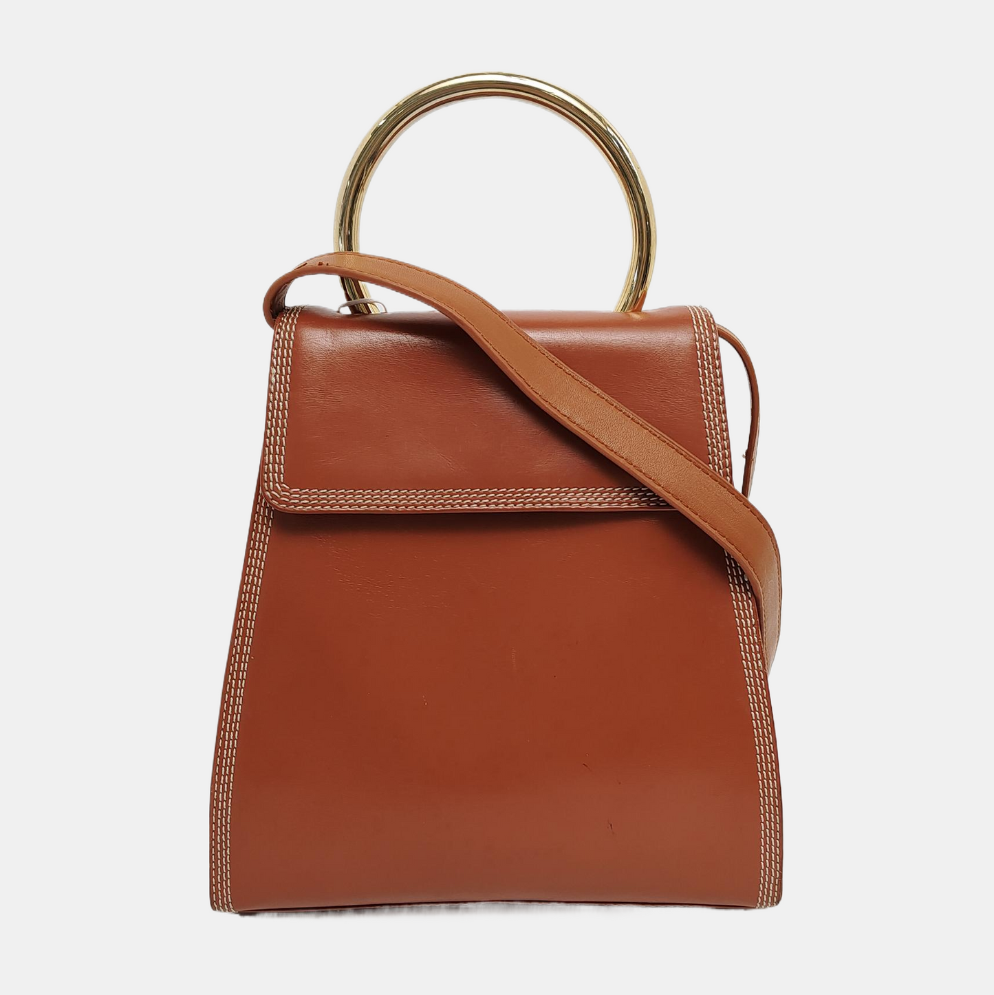 LOEWE Brown Cowhide Quilted shoulder bag Golden hardware-(SKU)-946671303