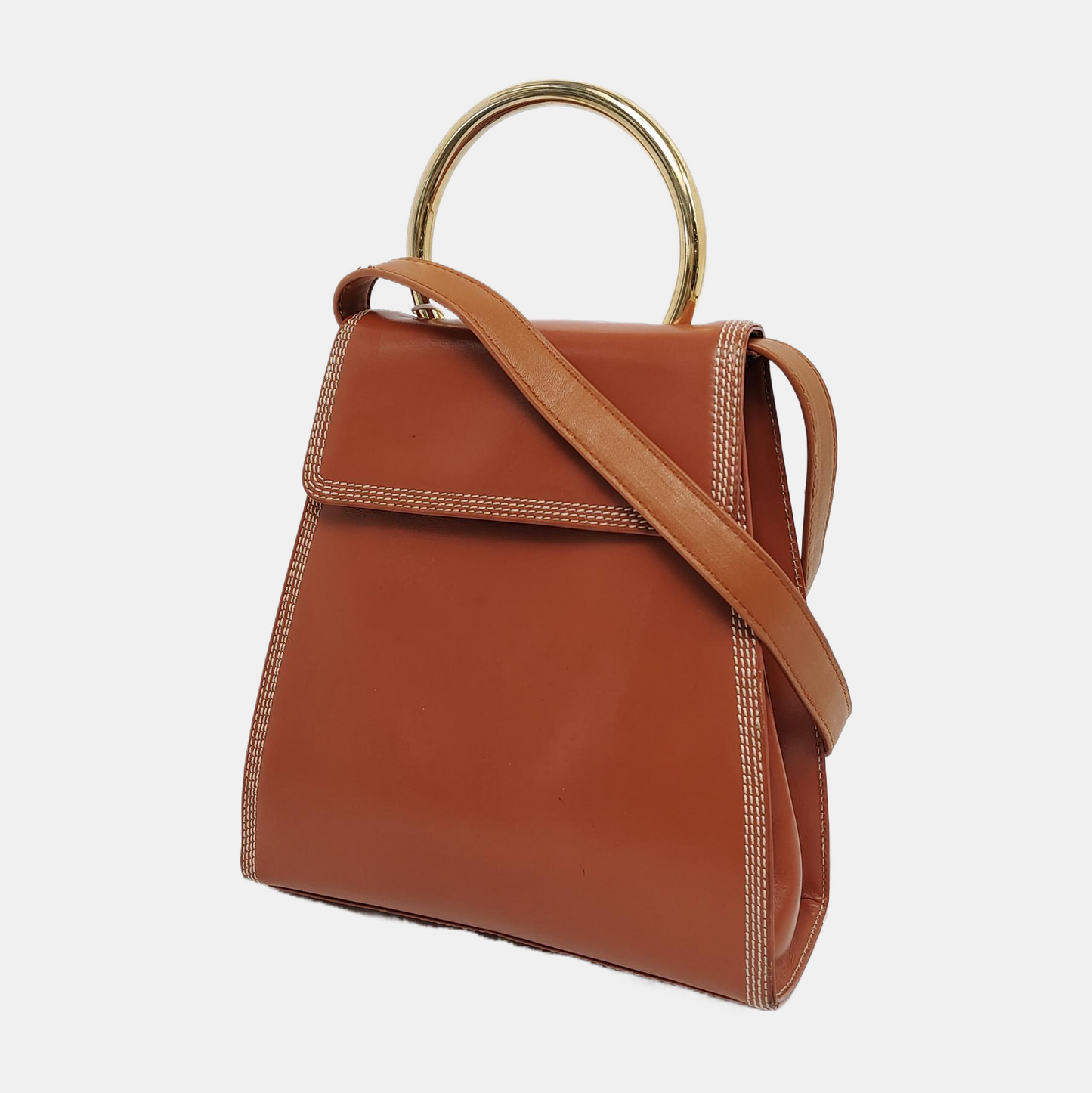 LOEWE Brown Cowhide Quilted shoulder bag Golden hardware-(SKU)-946671303