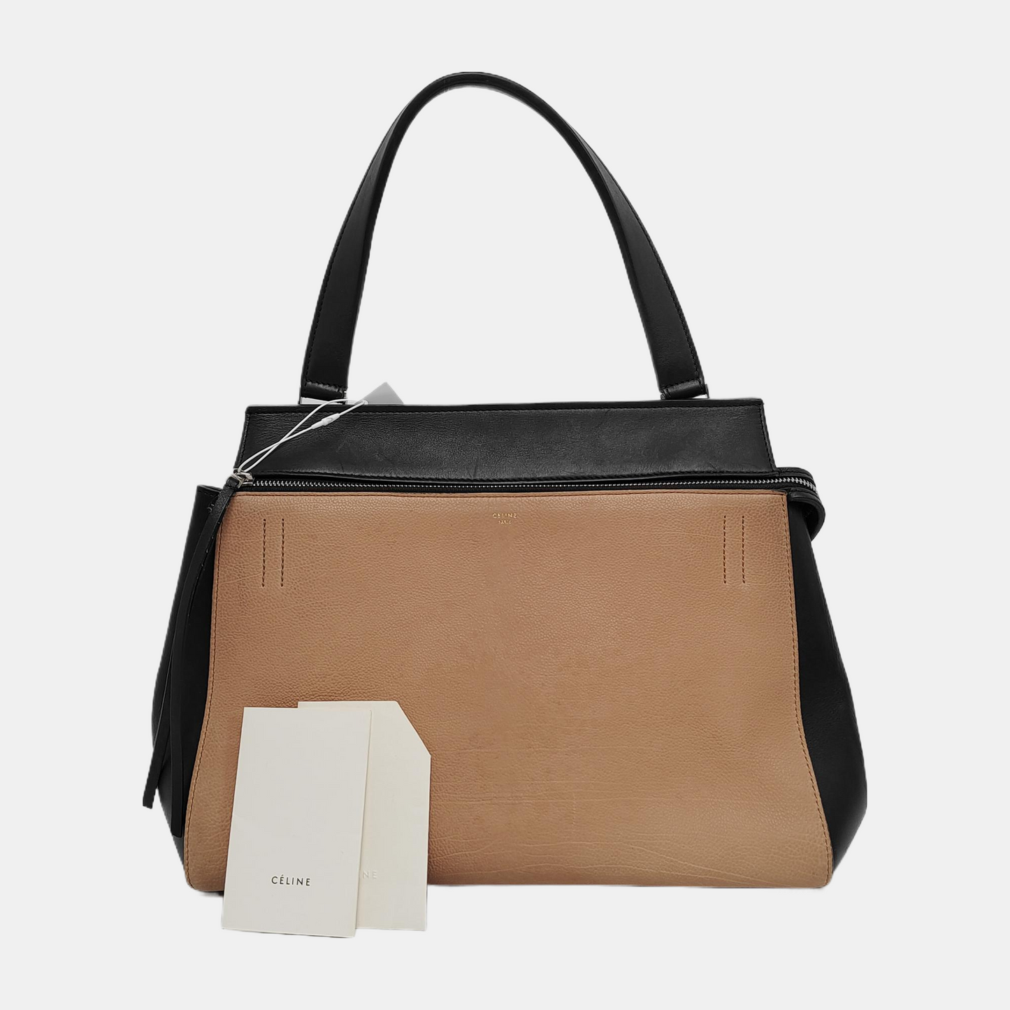 CELINE EDGE Contrast Color Cowhide Tote Bag Silver Hardware-(SKU)-946473124