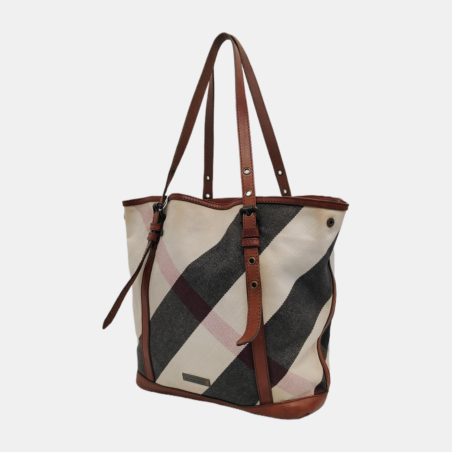 BURBERRY Tote bag Multicolor Canvas Single Shoulder Bag Handbag Black hardware-(SKU)-946632351