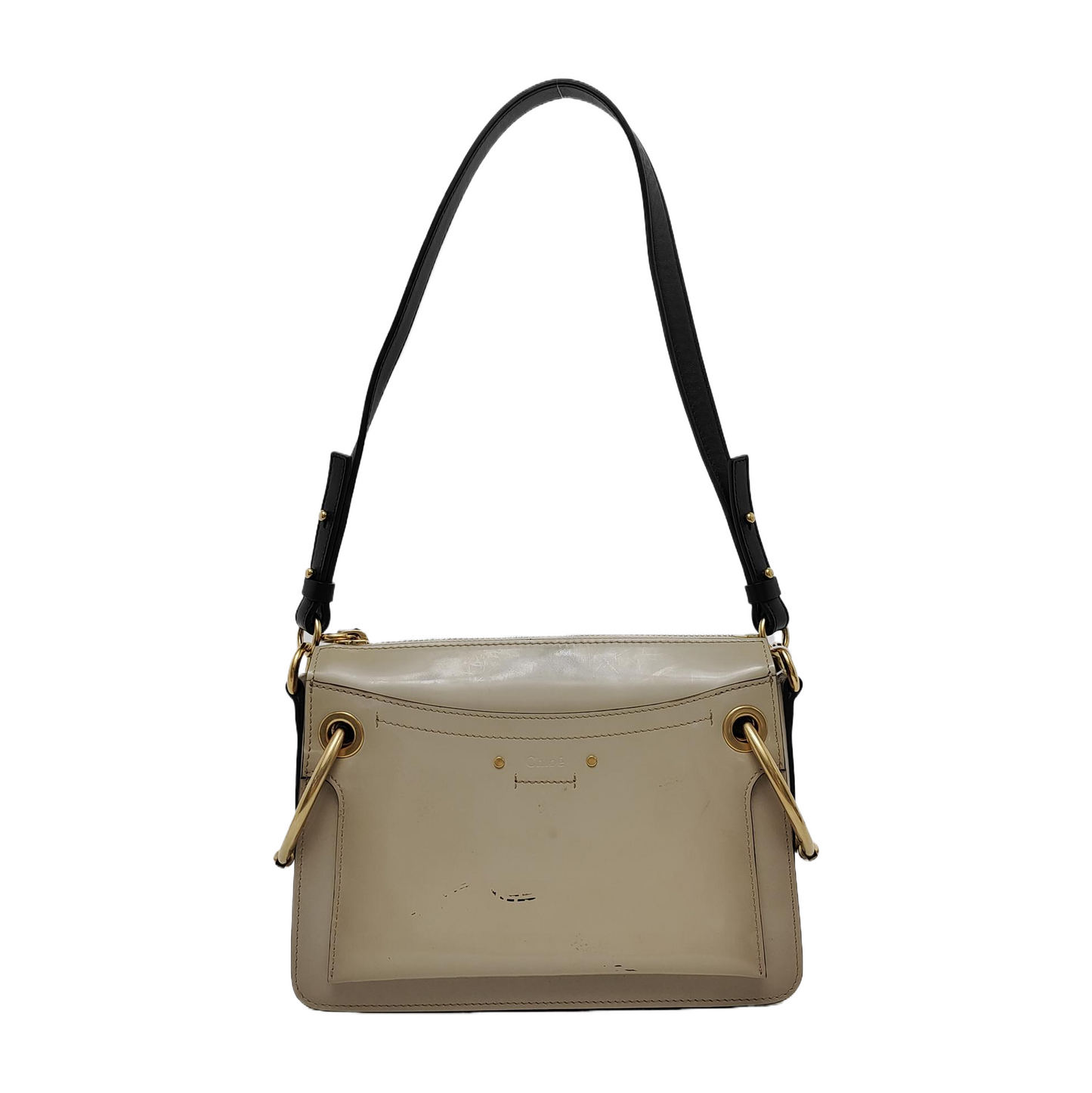 Chloé Roy Grey Cowhide Ring Single Shoulder Bag, Handbag Golden hardware Removable shoulder strap-(SKU)-946816354