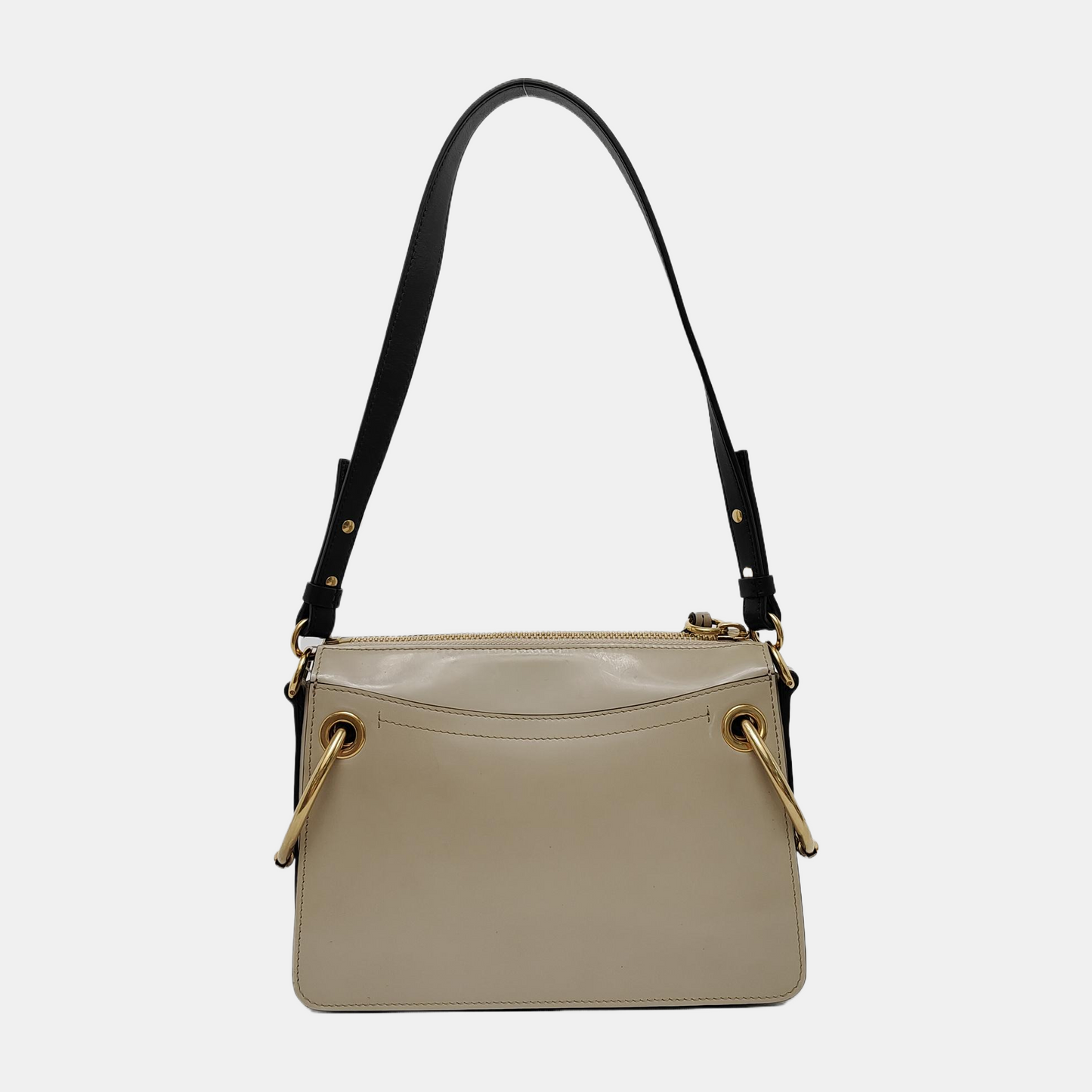 Chloé Roy Grey Cowhide Ring Single Shoulder Bag, Handbag Golden hardware Removable shoulder strap-(SKU)-946816354