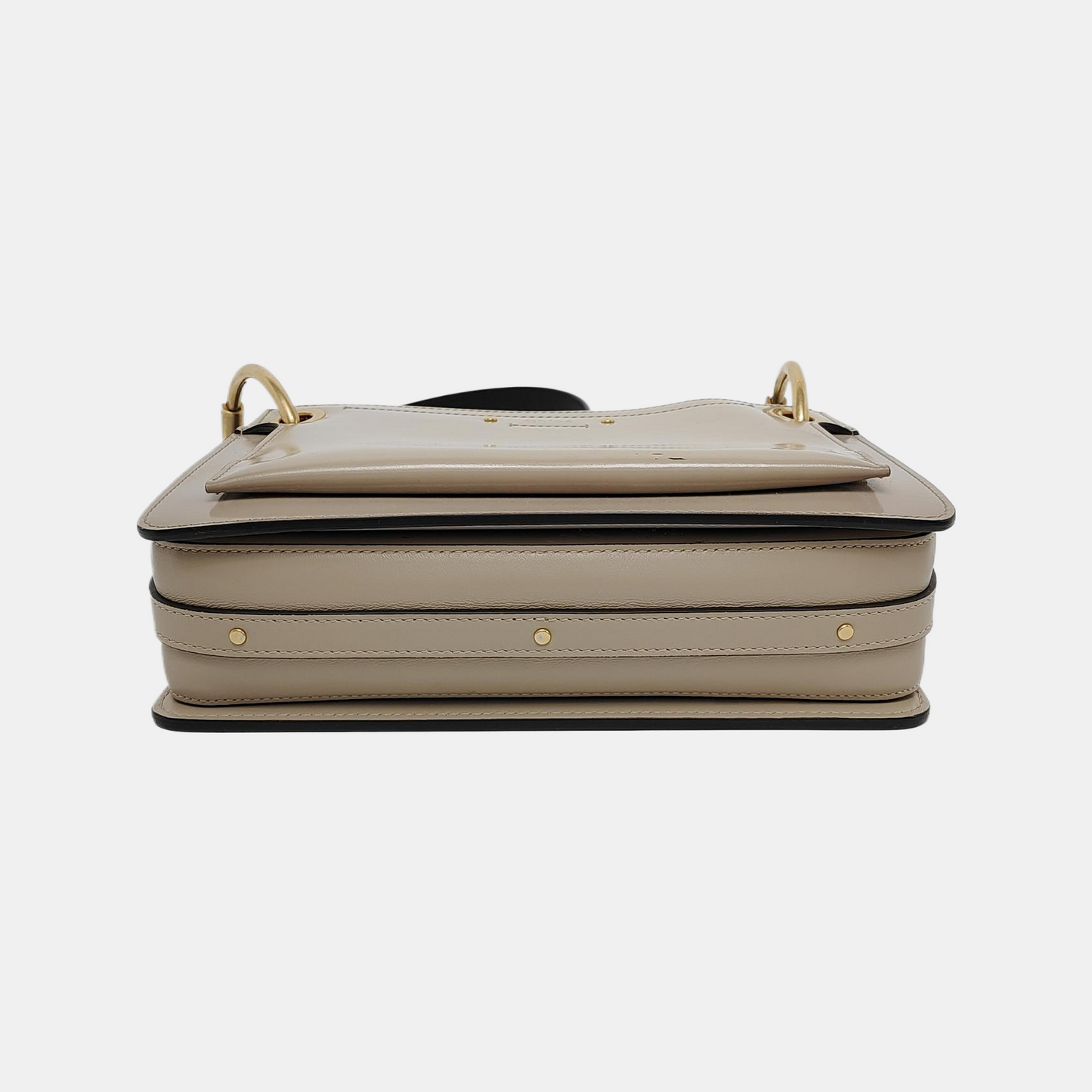 Chloé Roy Grey Cowhide Ring Single Shoulder Bag, Handbag Golden hardware Removable shoulder strap-(SKU)-946816354