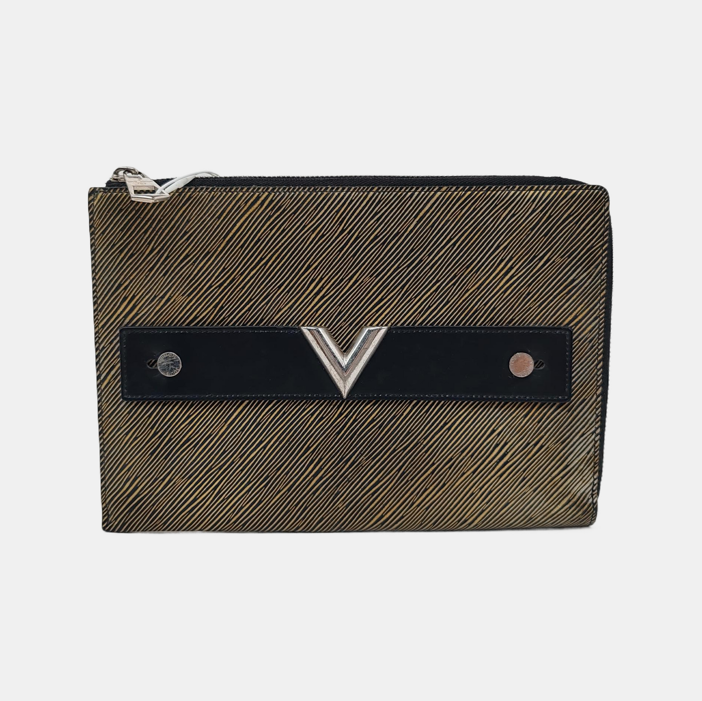 LOUIS VUITTON KIMONO Silver Leather Printed Stud Handbag Silver Hardware-(SKU)-946859068