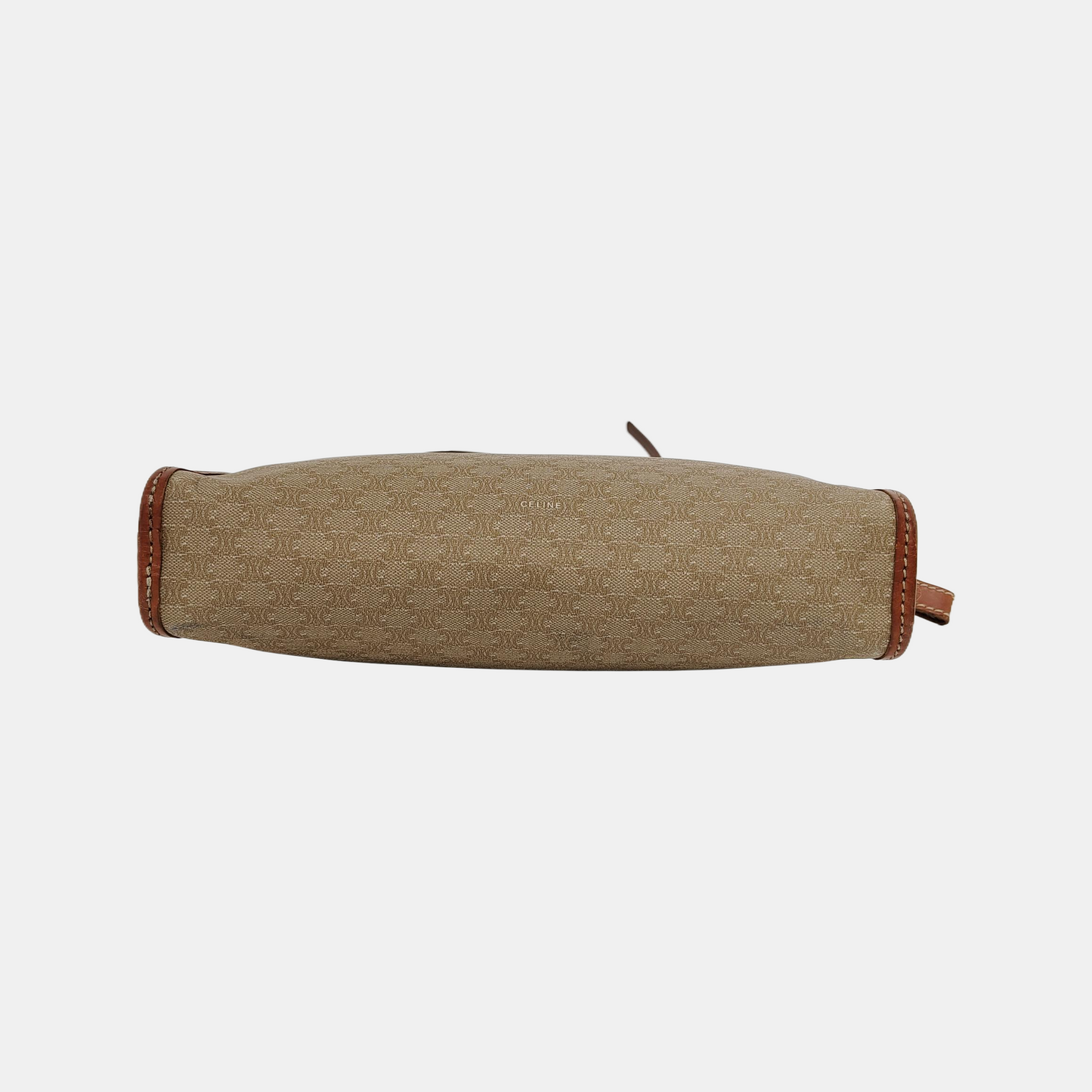 CELINE MACADAM CLUTCHES Khaki Coated Canvas Triumph Clutch Golden hardware-(SKU)-946907991
