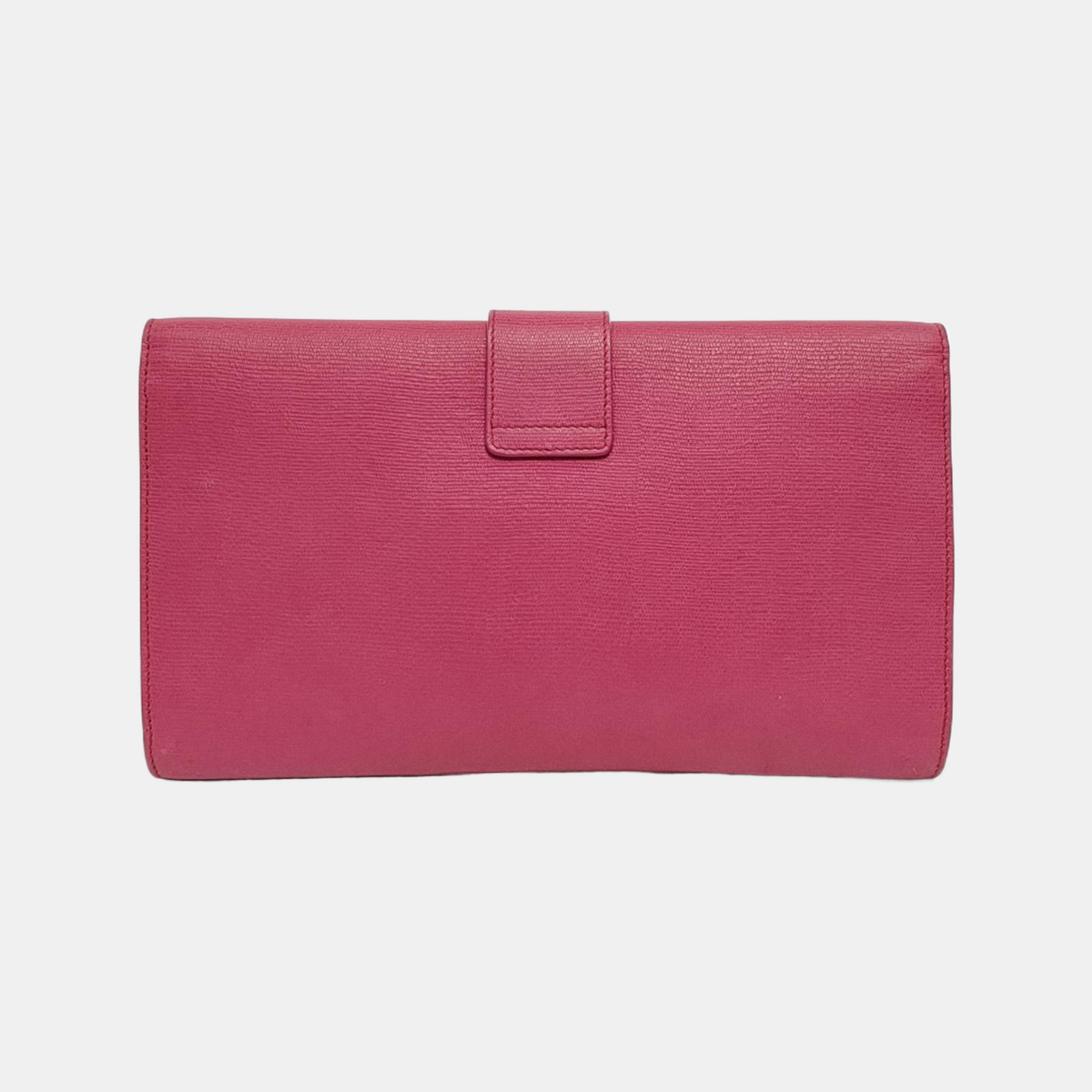 YSL CHYC Y LIGNE Fuchsia Leather Clutch Golden hardware-(SKU)-940540756