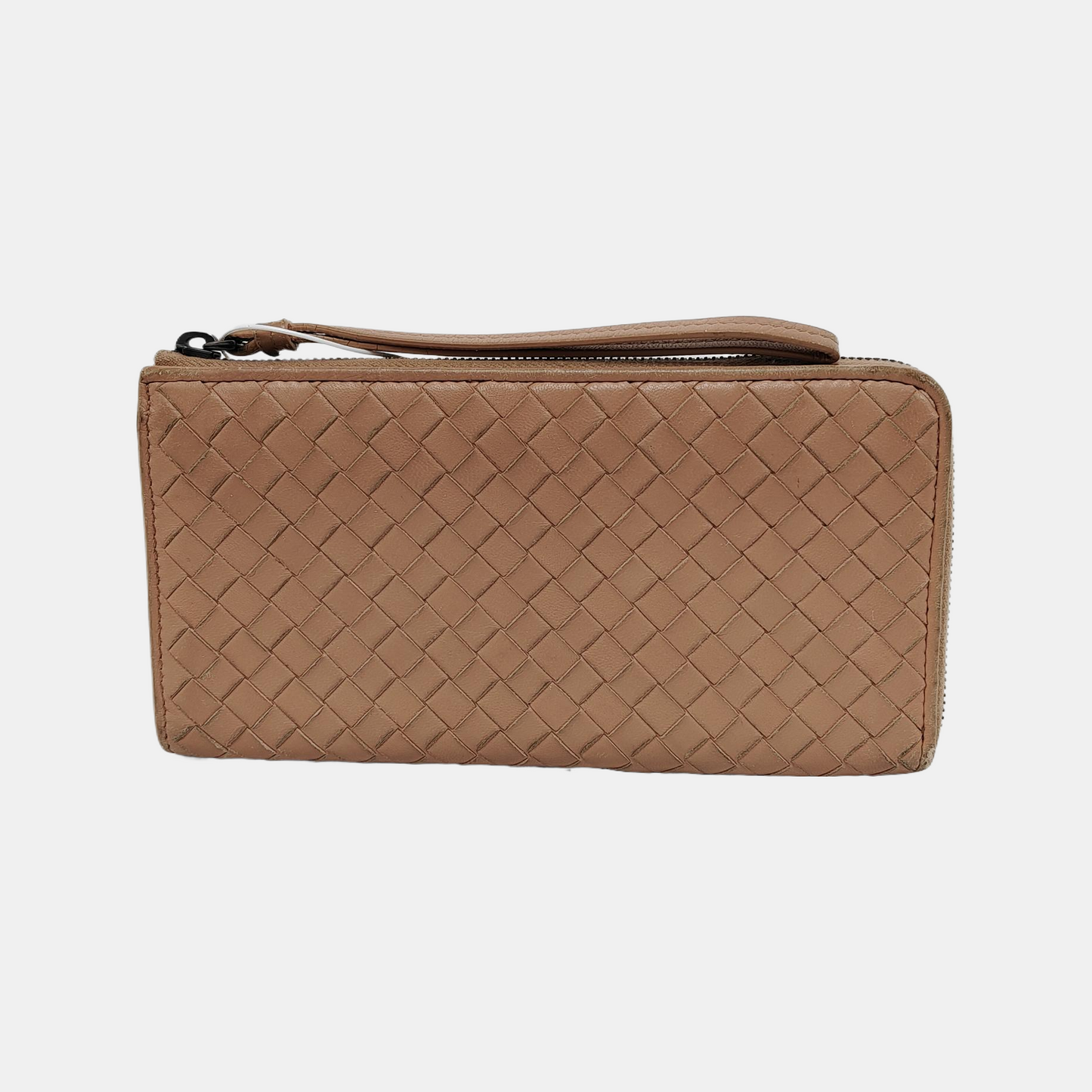 BOTTEGA VENETA Pink Cowhide Woven Wallet Black hardware-(SKU)-947141827