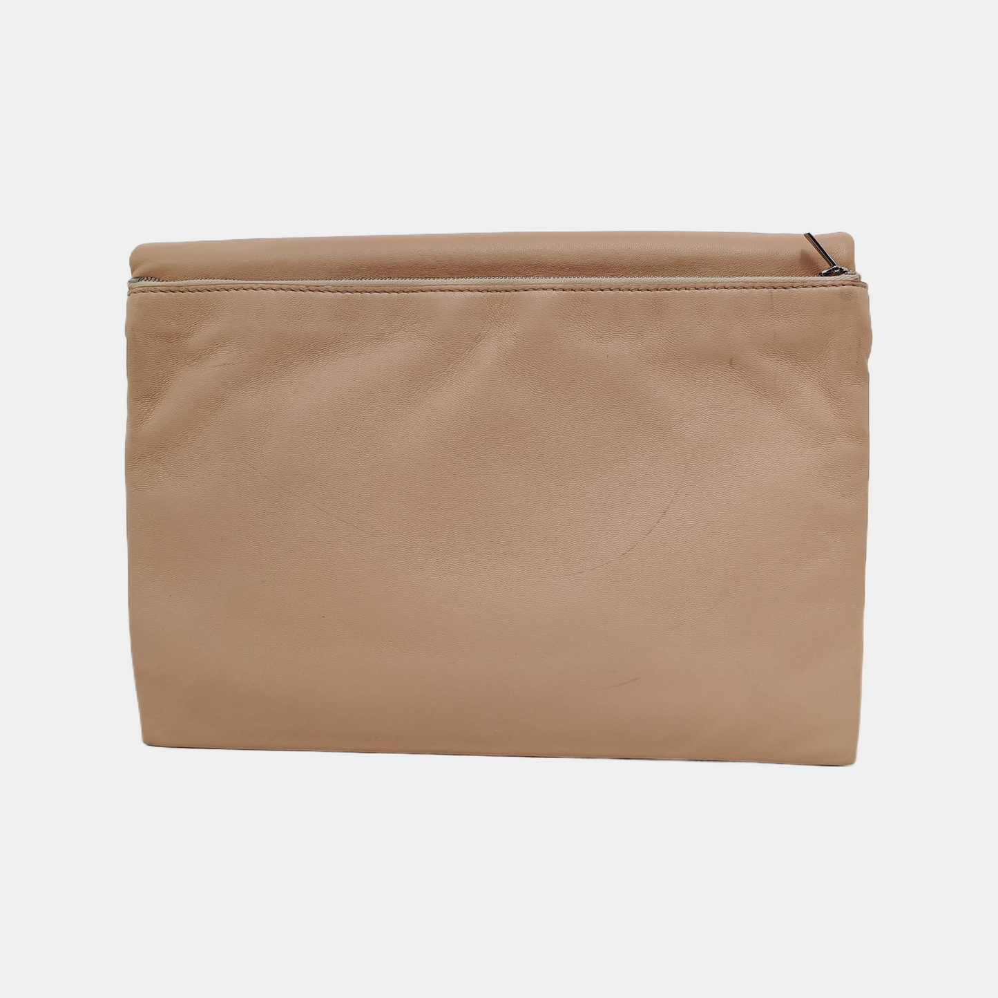 CELINE TRIO Light Pink Sheepskin Clutch Silver Hardware-(SKU)-947141136