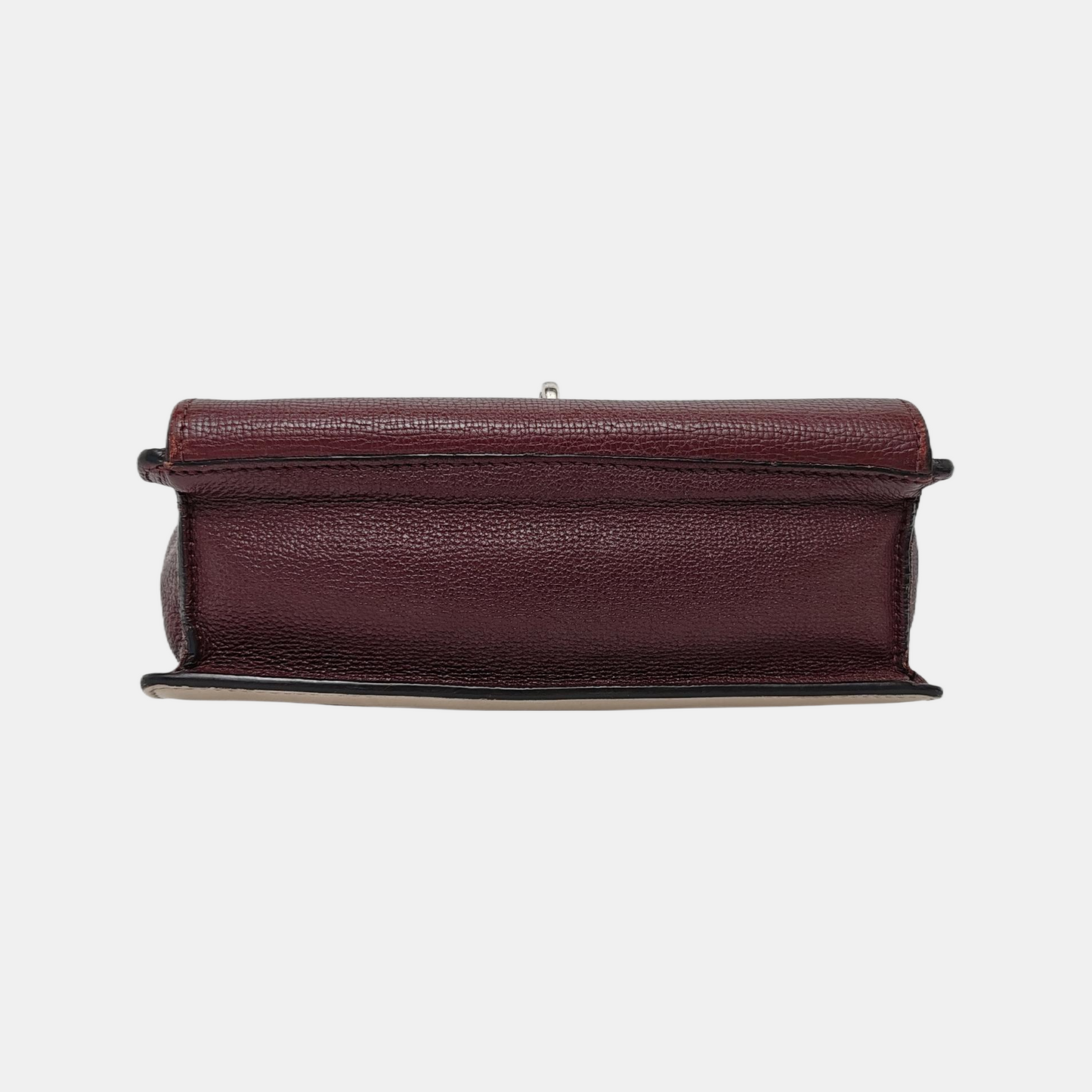 BURBERRY Macken Small size Burgundy Cowhide Single Shoulder Bag Crossbody Bag Silver Hardware Removable shoulder strap-(SKU)-947140810