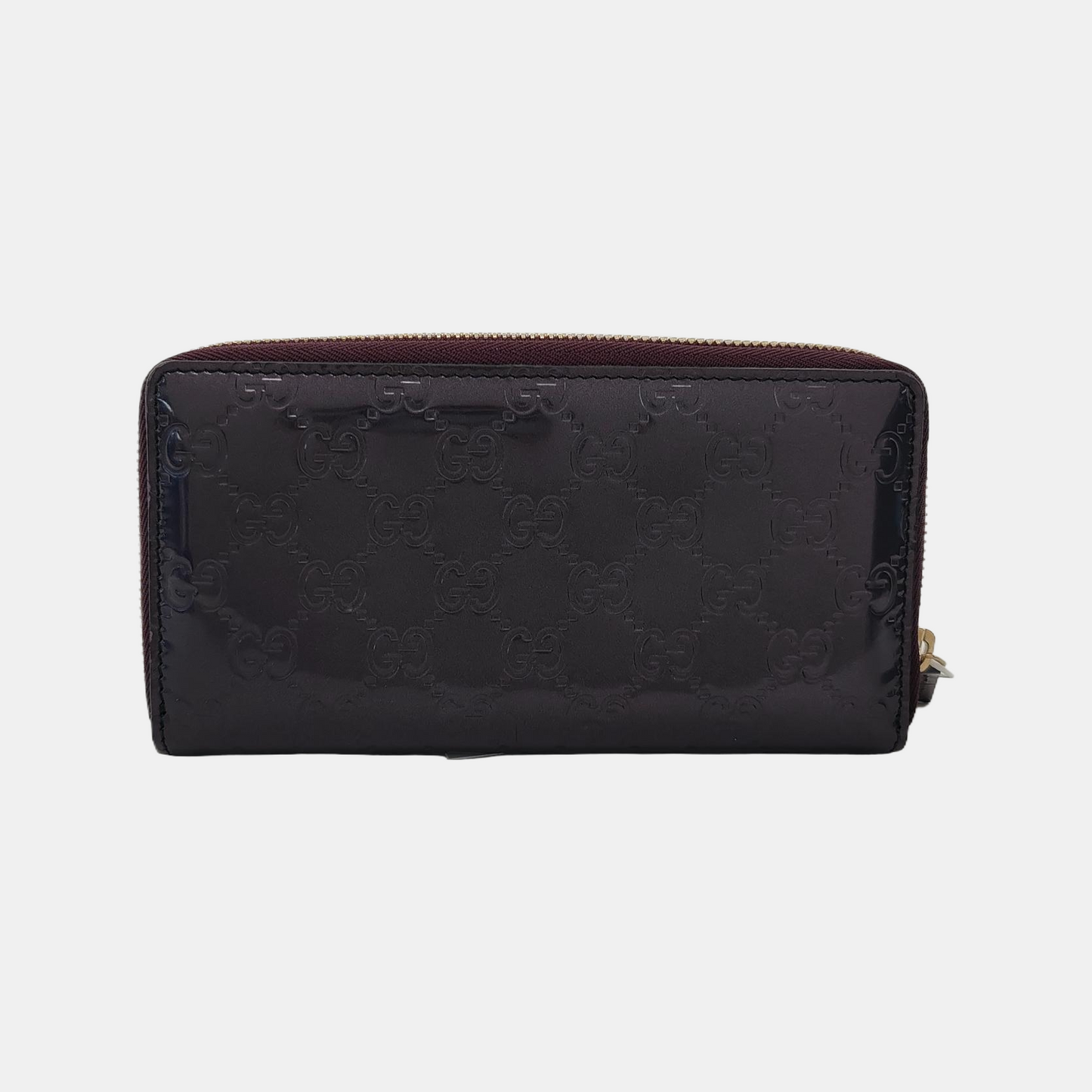 GUCCI Purple Cowhide Monogram Embossed Wallet Golden hardware-(SKU)-947213234