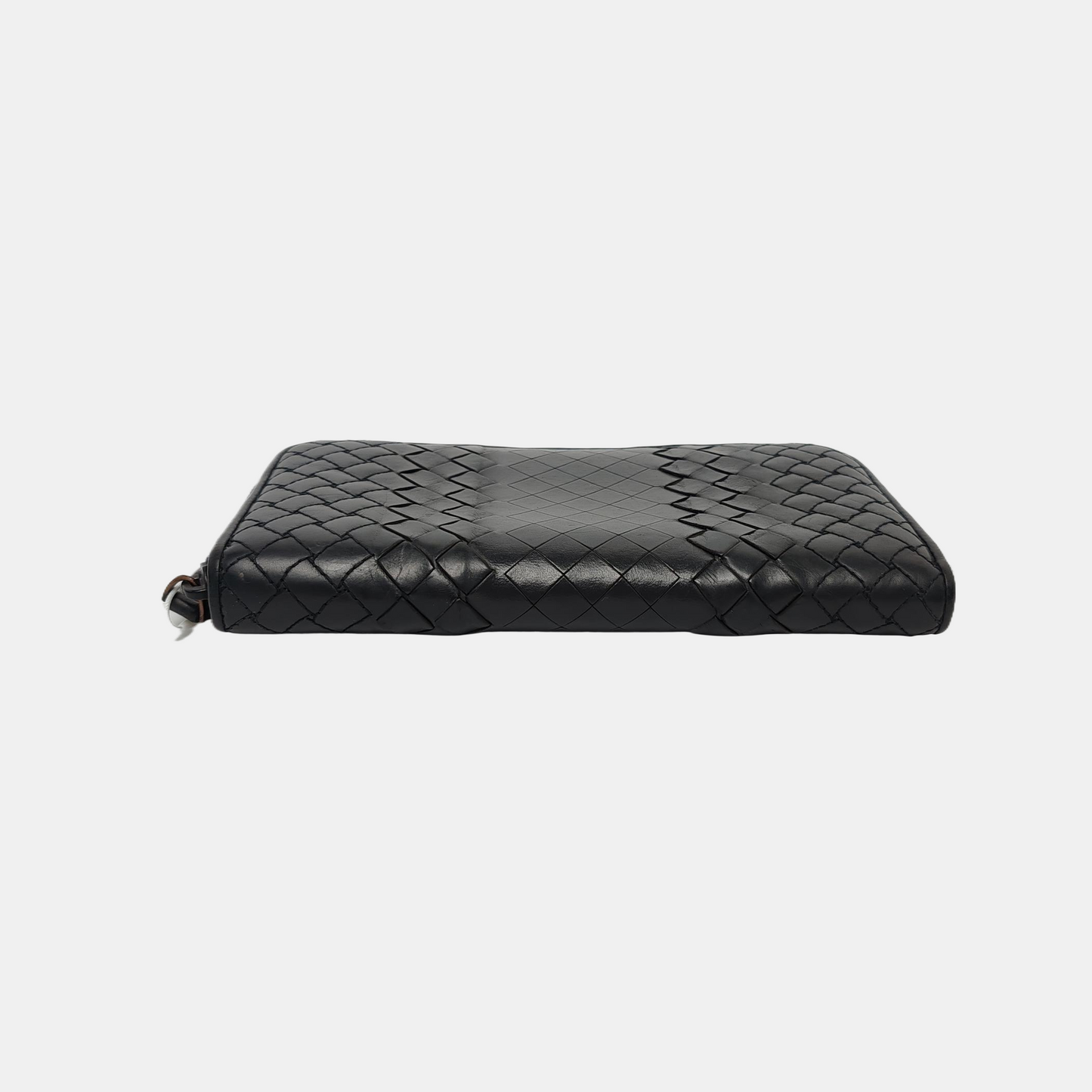 BOTTEGA VENETA Black Cowhide Woven Wallet Black hardware-(SKU)-947169349