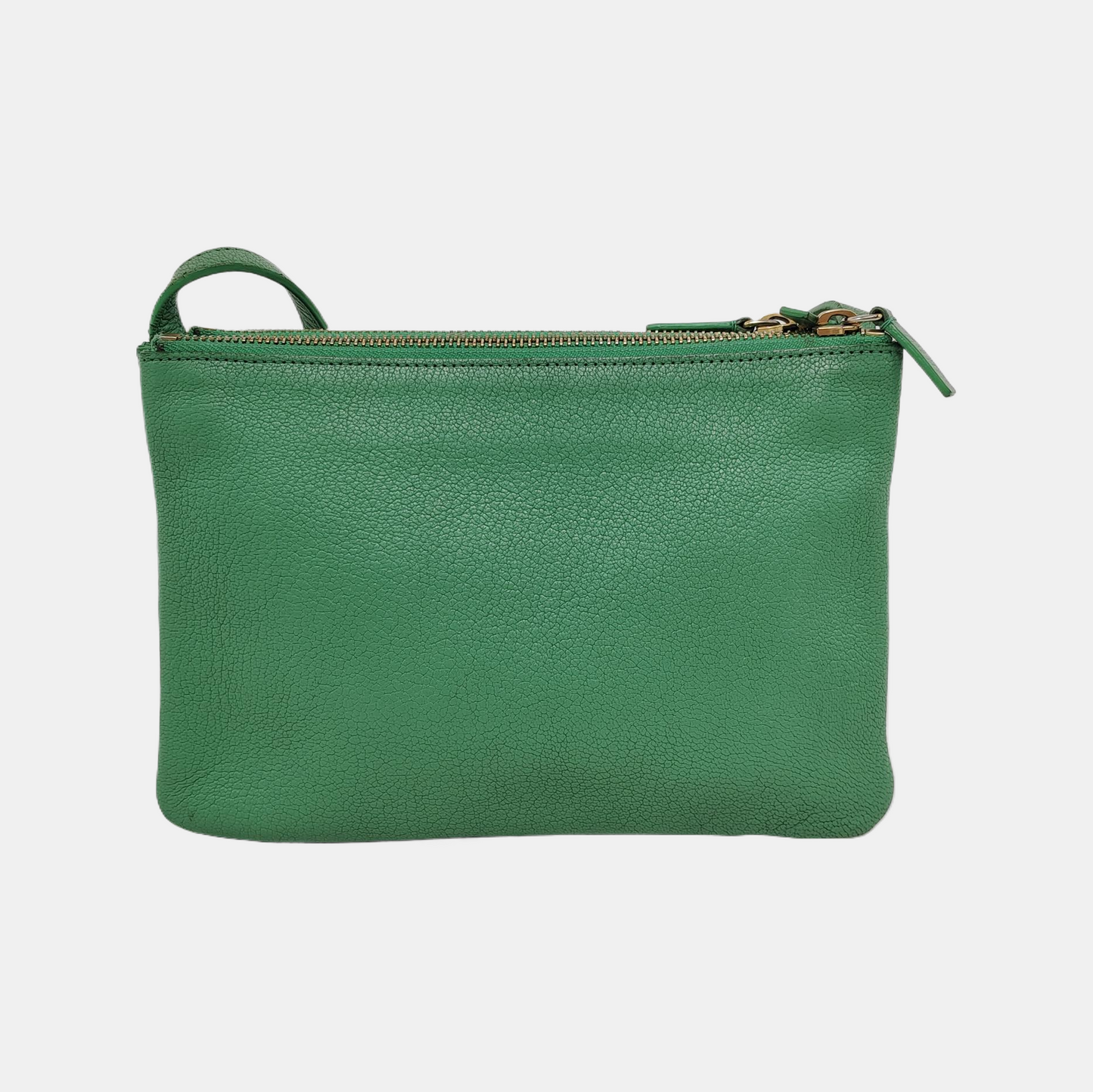CELINE TRIO Small size Green Sheepskin Shoulder Bag Golden hardware-(SKU)-947272466