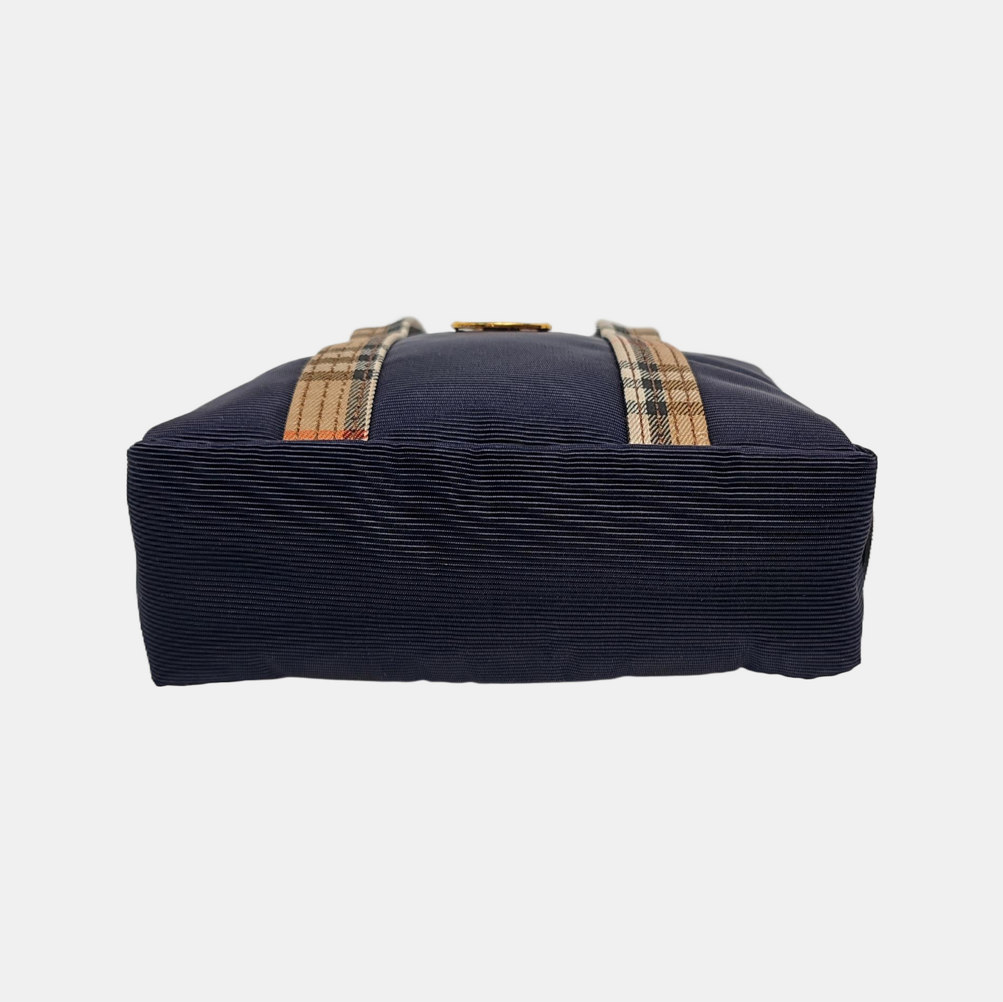 BURBERRY Dark Blue Fabric Tote Bag Golden hardware-(SKU)-947164907