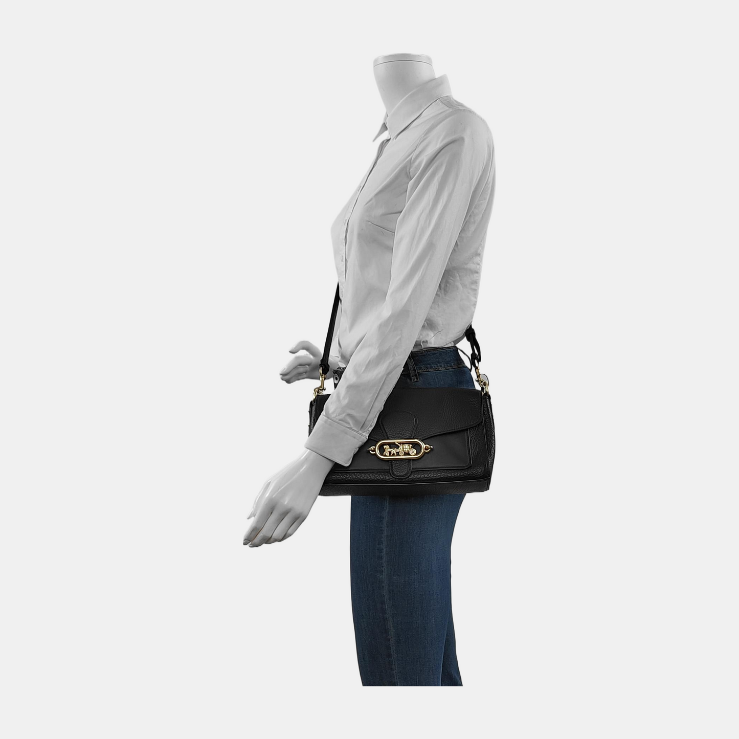 COACH 26 Black cowhide crossbody handbag single shoulder bag Golden hardware Removable shoulder strap-(SKU)-935730151