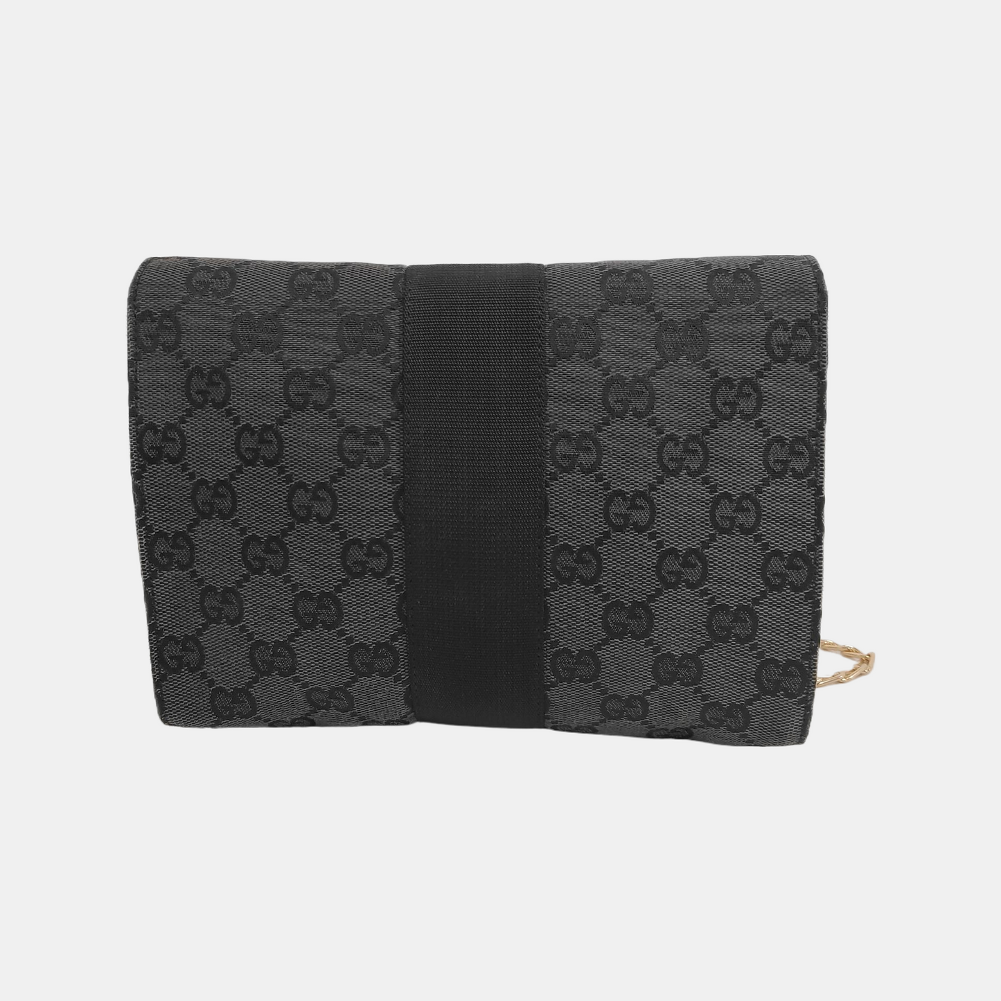 GUCCI Black Canvas Monogram Floral Print Single Shoulder Bag Handbag-(SKU)-947455818