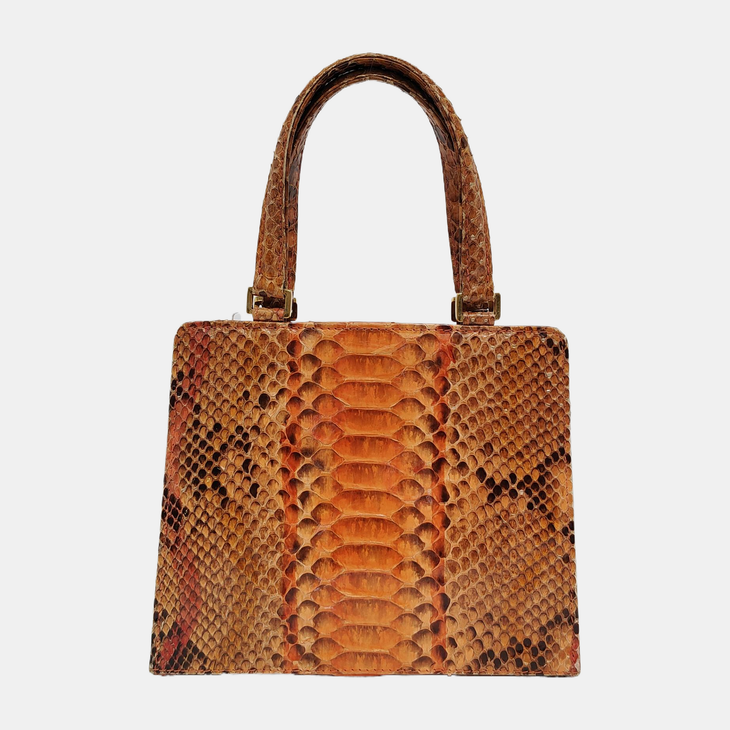 FENDI Tote bag Brown Snake Skin Handbag Golden hardware-(SKU)-947455367