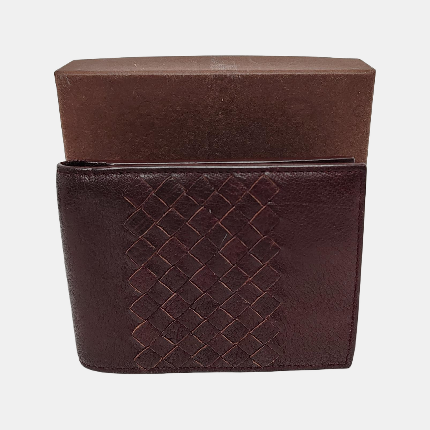 BOTTEGA VENETA Brown Cowhide Woven Wallet-(SKU)-947036391